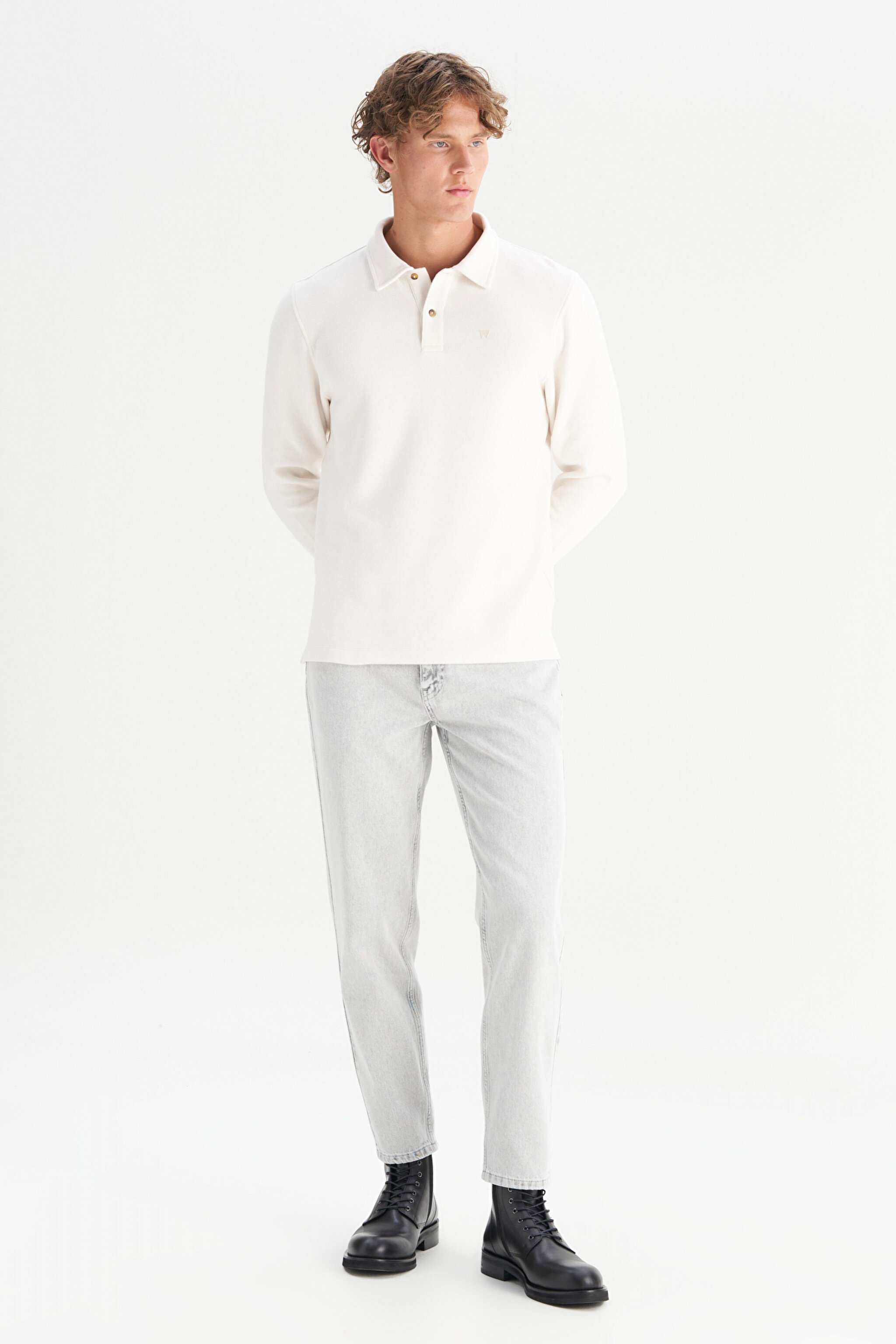Pamuklu Regular Fit Rahat Kesim Polo Yaka Tişört - Ecru-W2520381104 (görsel 2)