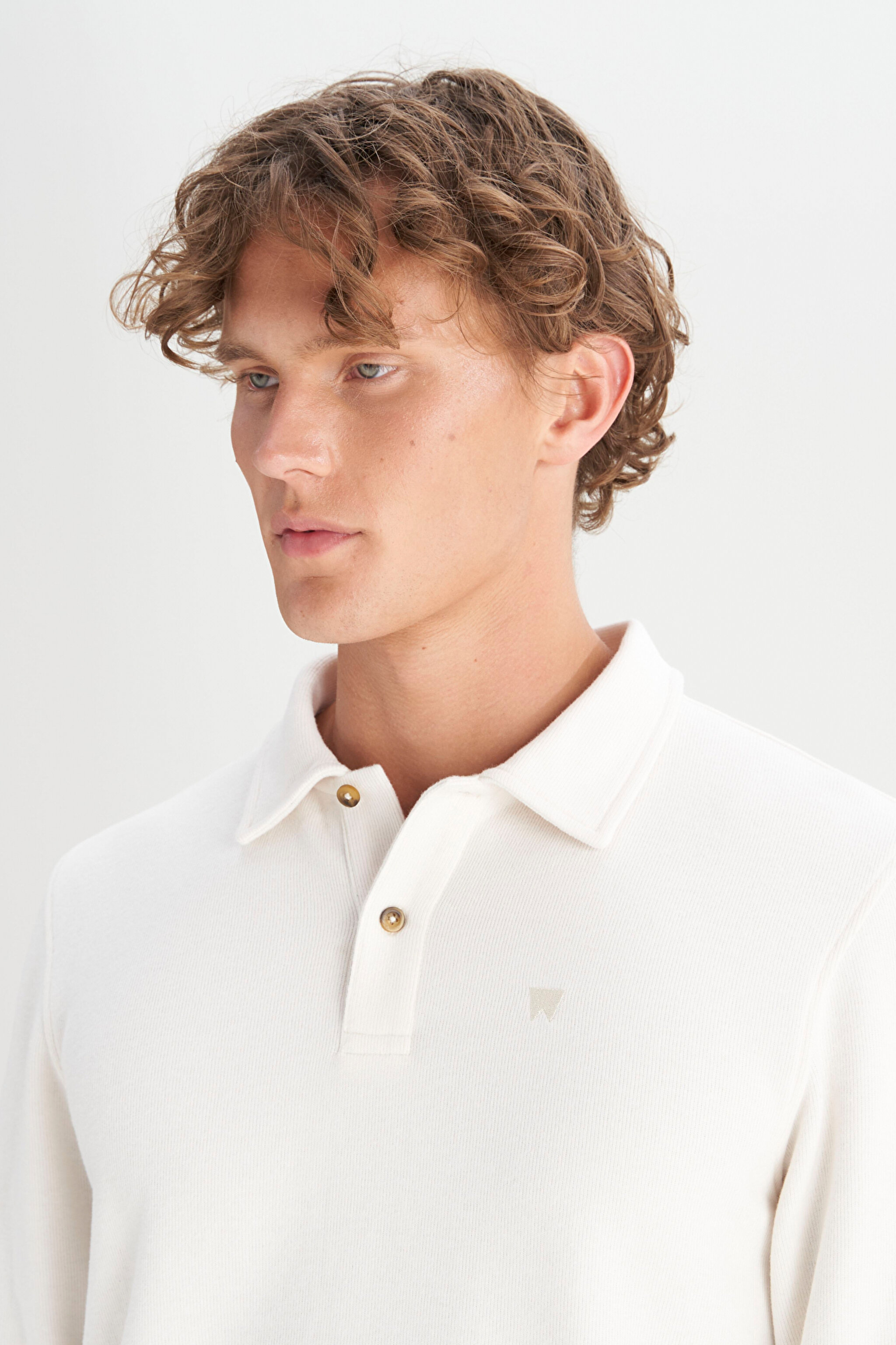 Pamuklu Regular Fit Rahat Kesim Polo Yaka Tişört - Ecru-W2520381104 (görsel 4)
