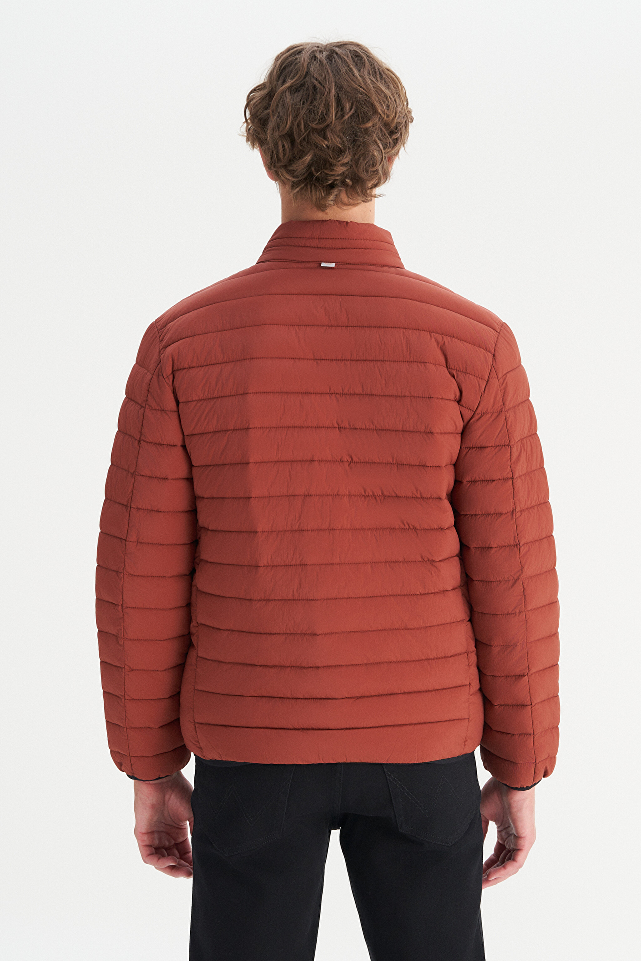 Regular Fit Normal Kesim Dik Yaka Cepli Şişme Mont - Brick-W2520510222 (görsel 5)