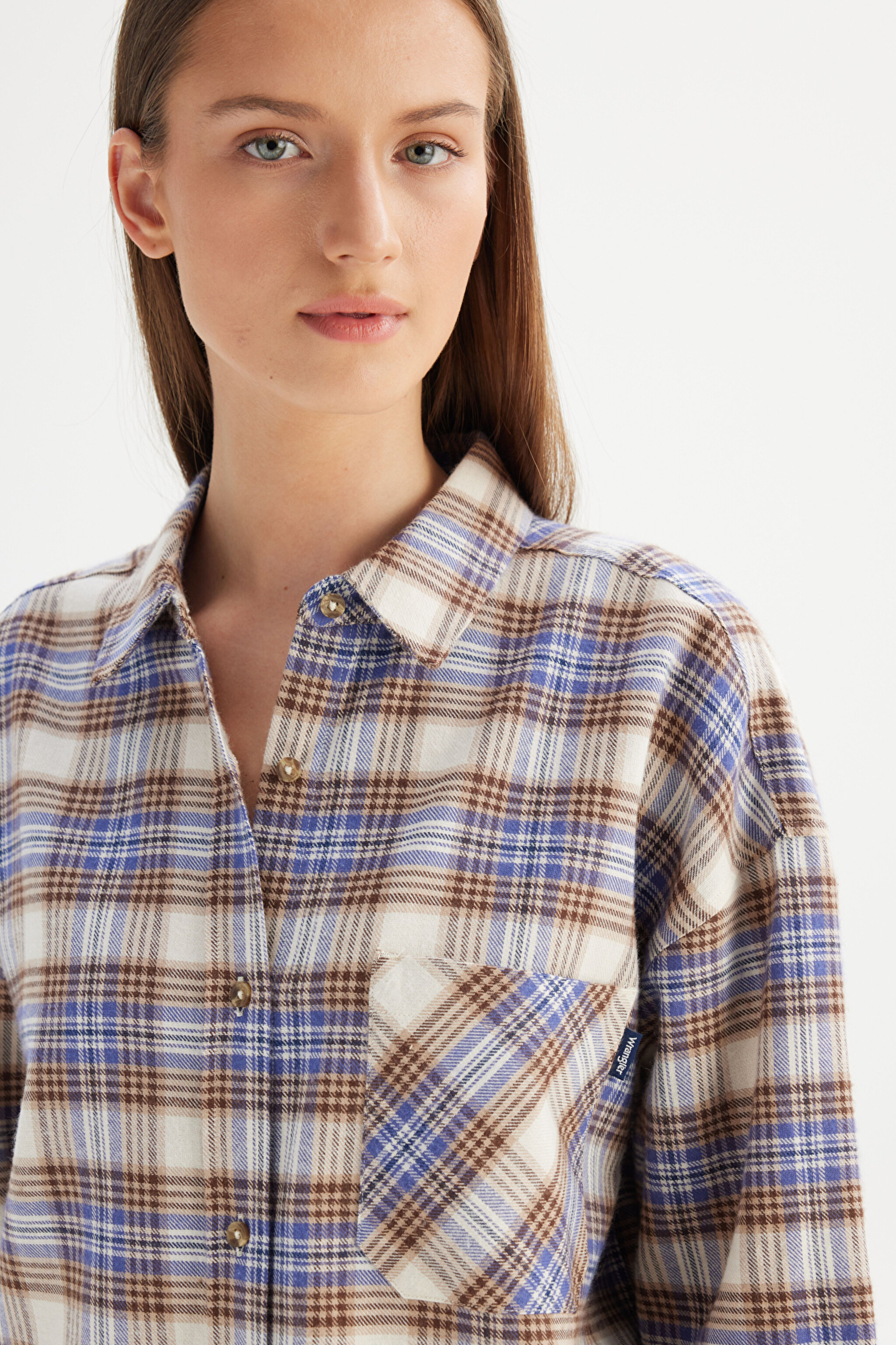 Loose Fit Rahat Kesim Çok Renkli Ekose Gömlek - Multi-W2520569900 (görsel 4)