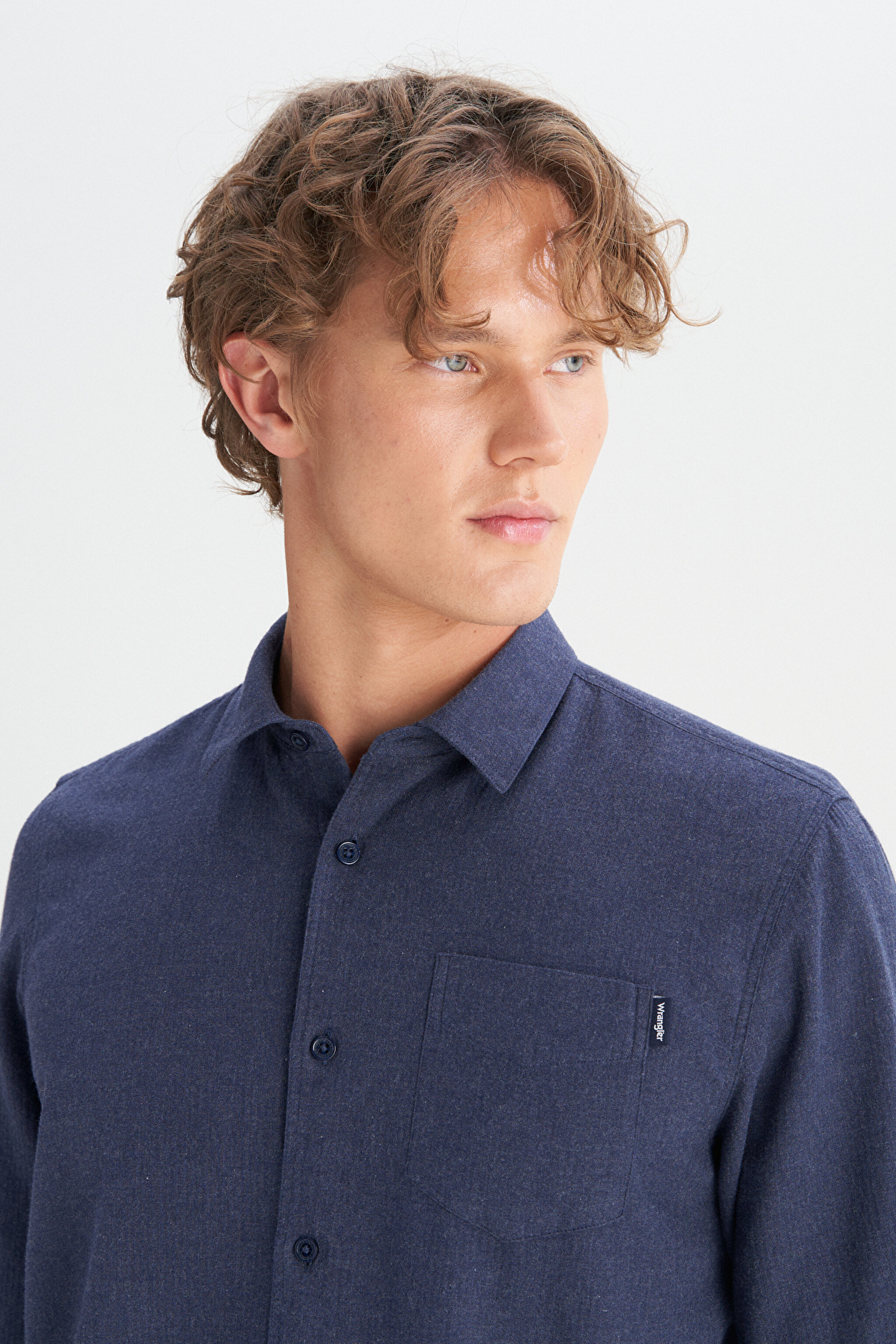 %100 Pamuk Regular Fit Normal Kesim Lacivert Gömlek - Navy-W2520583410 (görsel 4)