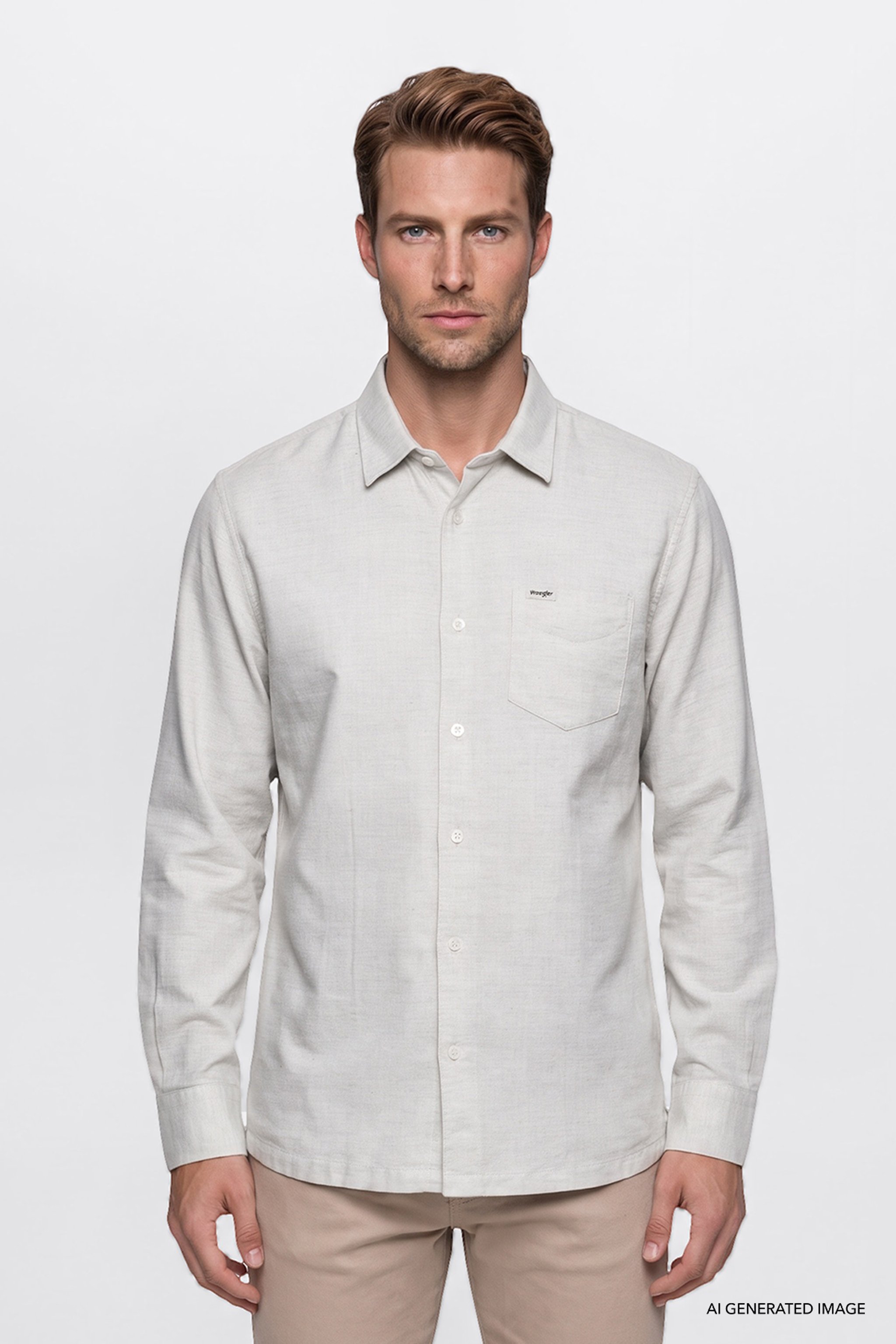 %100 Pamuk Regular Fit Normal Kesim Gri Gömlek - Gray-W2520584035 (görsel 3)