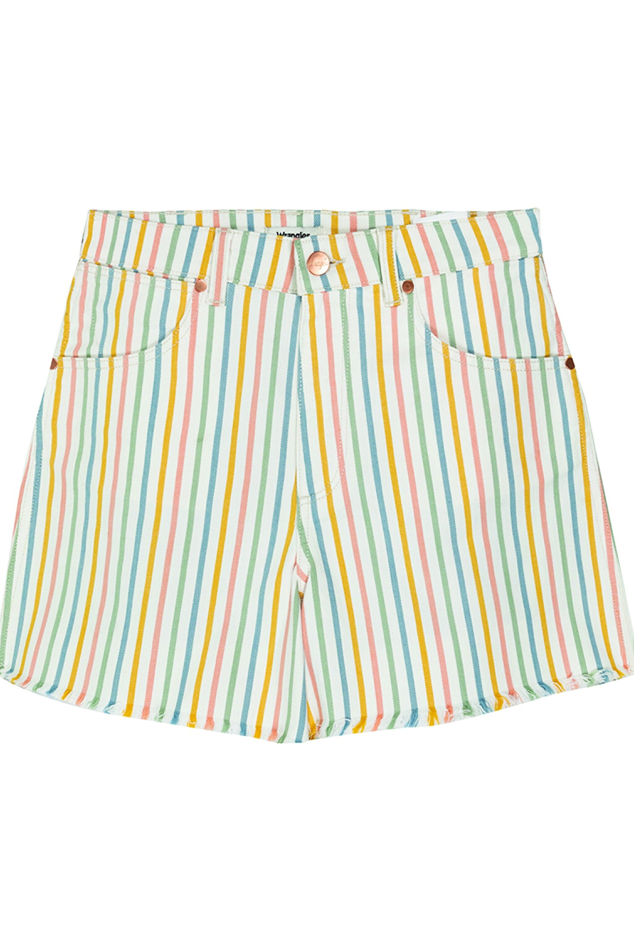 Regular Fit Rahat Kesim Esnek Jean Şort - Rainbow Stripe-W25HD746F (görsel 6)
