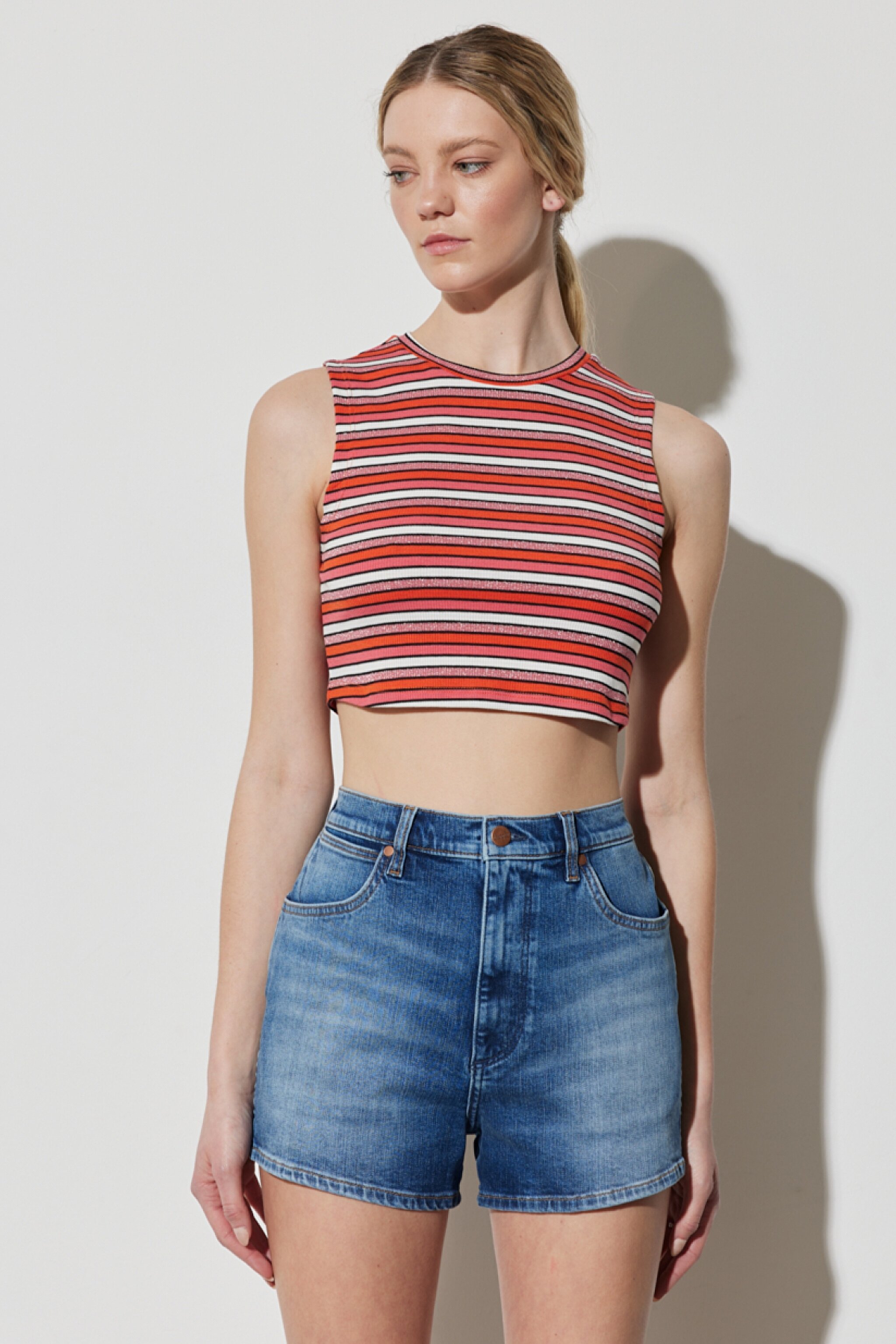 Festival Regular Fit Normal Kesim %100 Pamuk Yüksek Bel Jean Kot Şort - Preloved-W25J7316O (görsel 2)