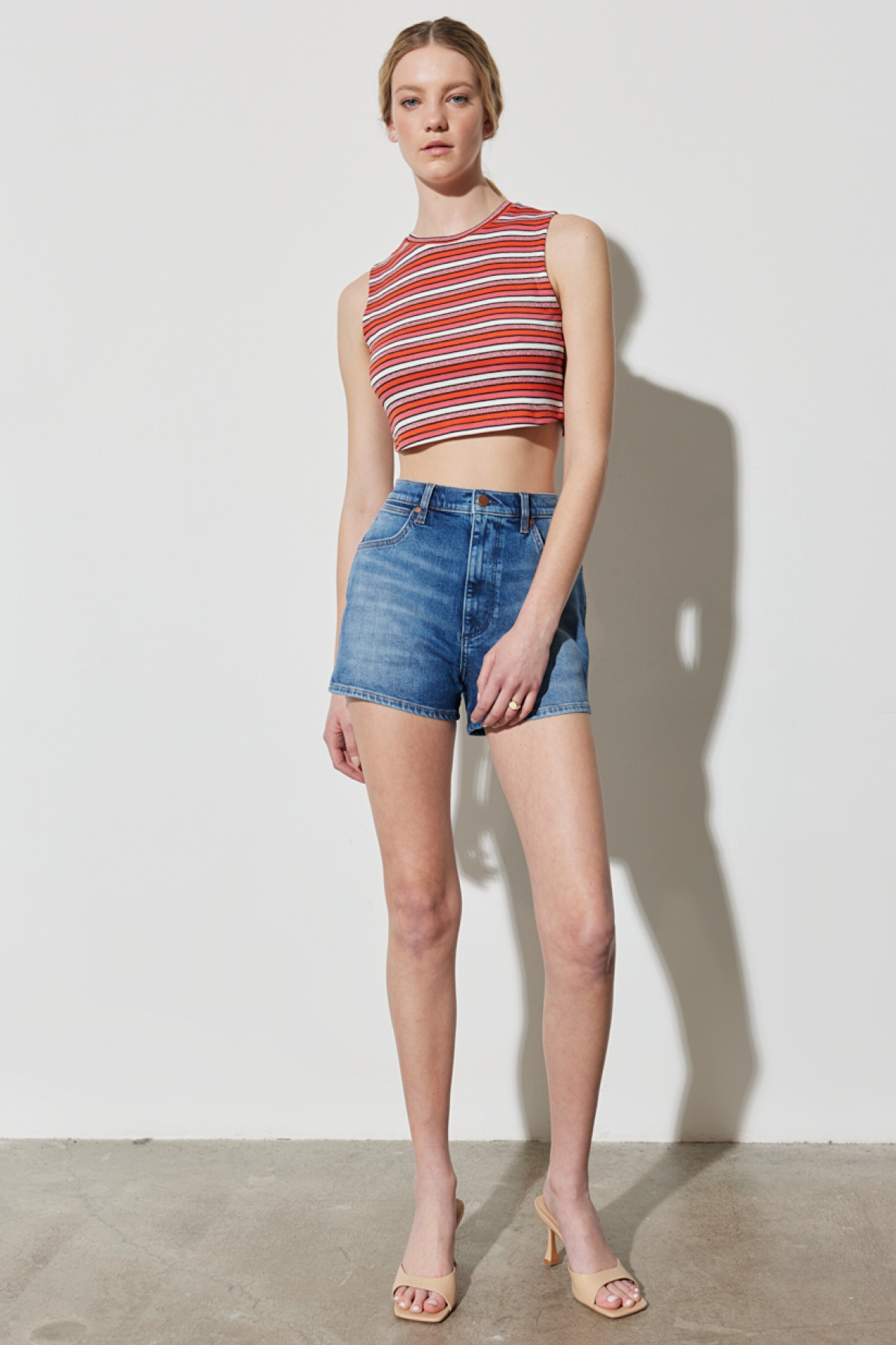 Festival Regular Fit Normal Kesim %100 Pamuk Yüksek Bel Jean Kot Şort - Preloved-W25J7316O (görsel 3)