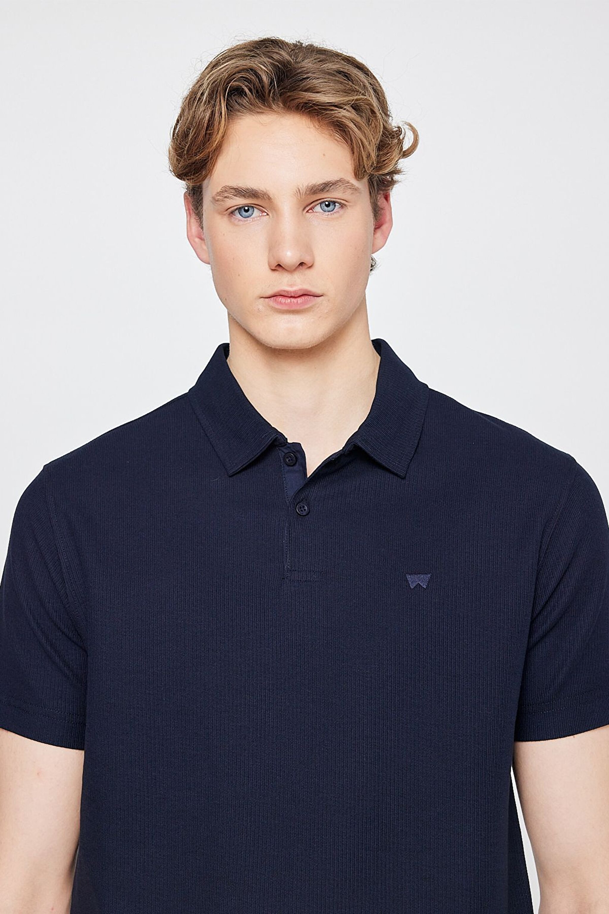 %100 Pamuk Regular Fit Normal Kesim Polo Yaka Tişört - Navy-W2610158410 (görsel 4)