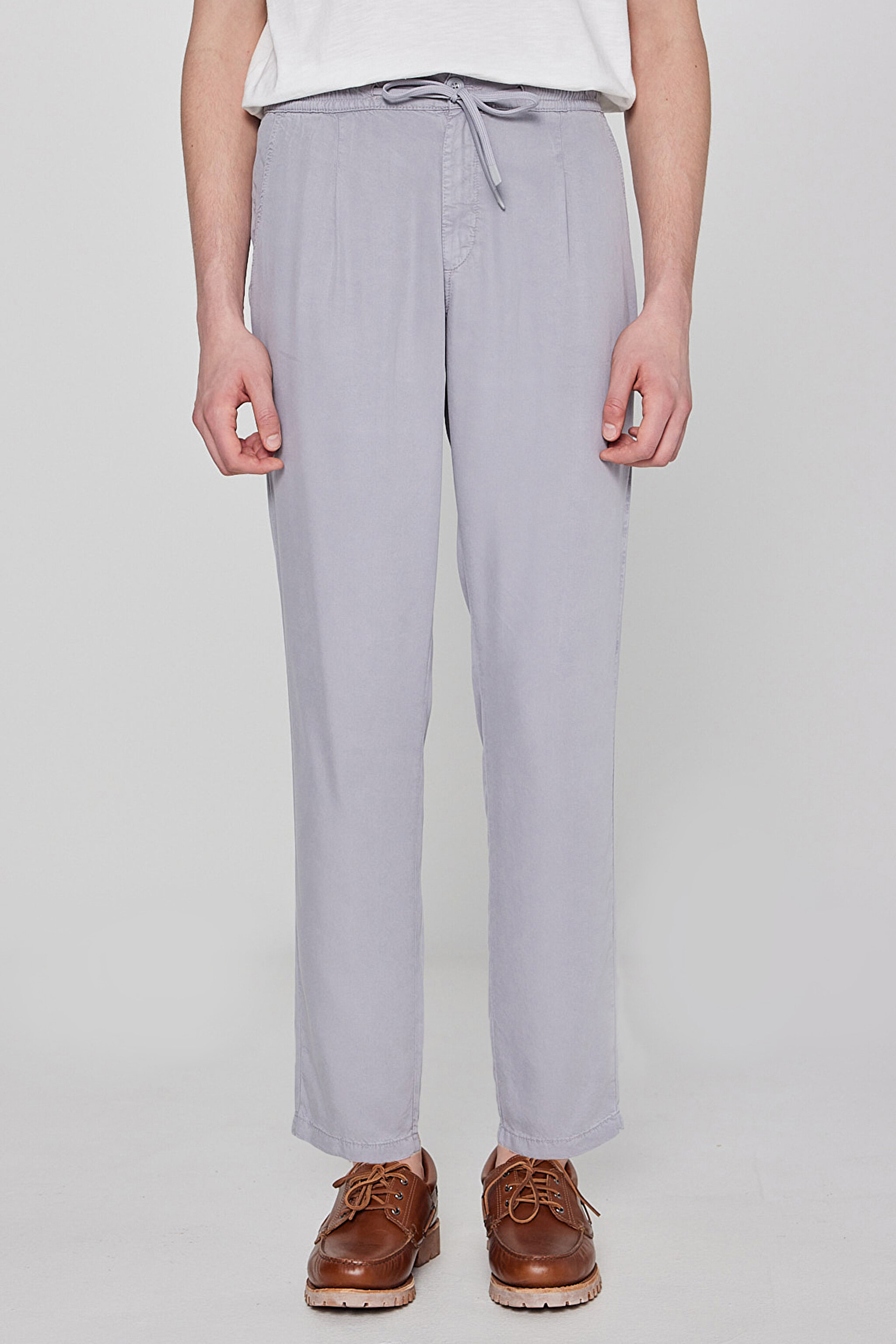 Regular Fit Normal Kesim Yumuşak Dokulu Siyah Pantolon - Gray-W2610167035 (görsel 3)
