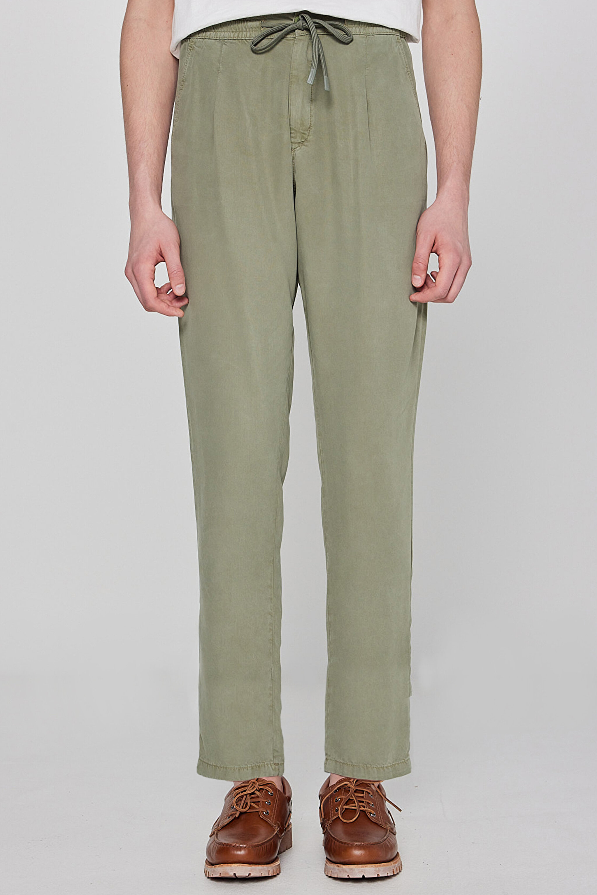 Regular Fit Normal Kesim Yumuşak Dokulu Siyah Pantolon - Dusty Olive-W2610167X45 (görsel 3)