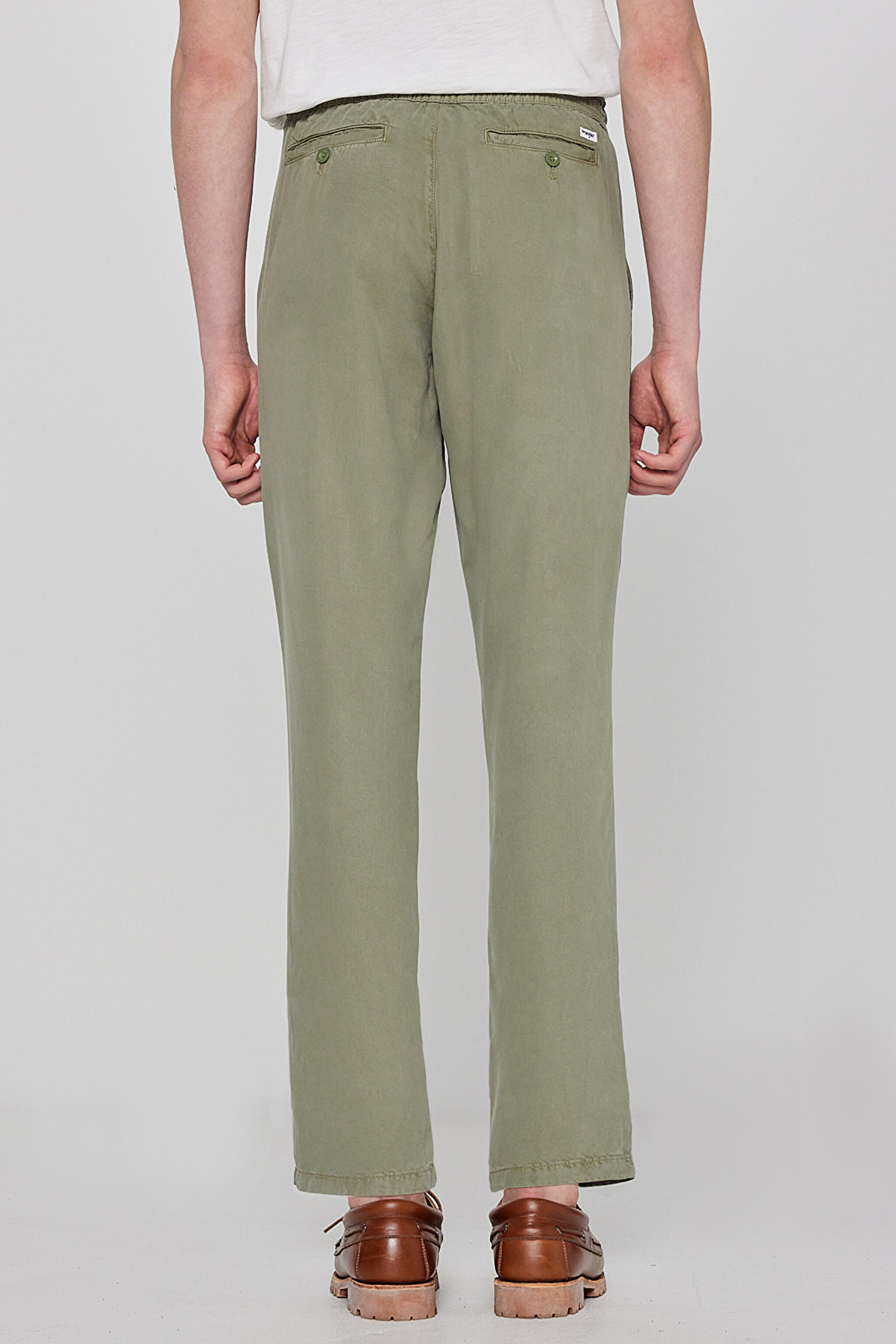 Regular Fit Normal Kesim Yumuşak Dokulu Siyah Pantolon - Dusty Olive-W2610167X45 (görsel 4)