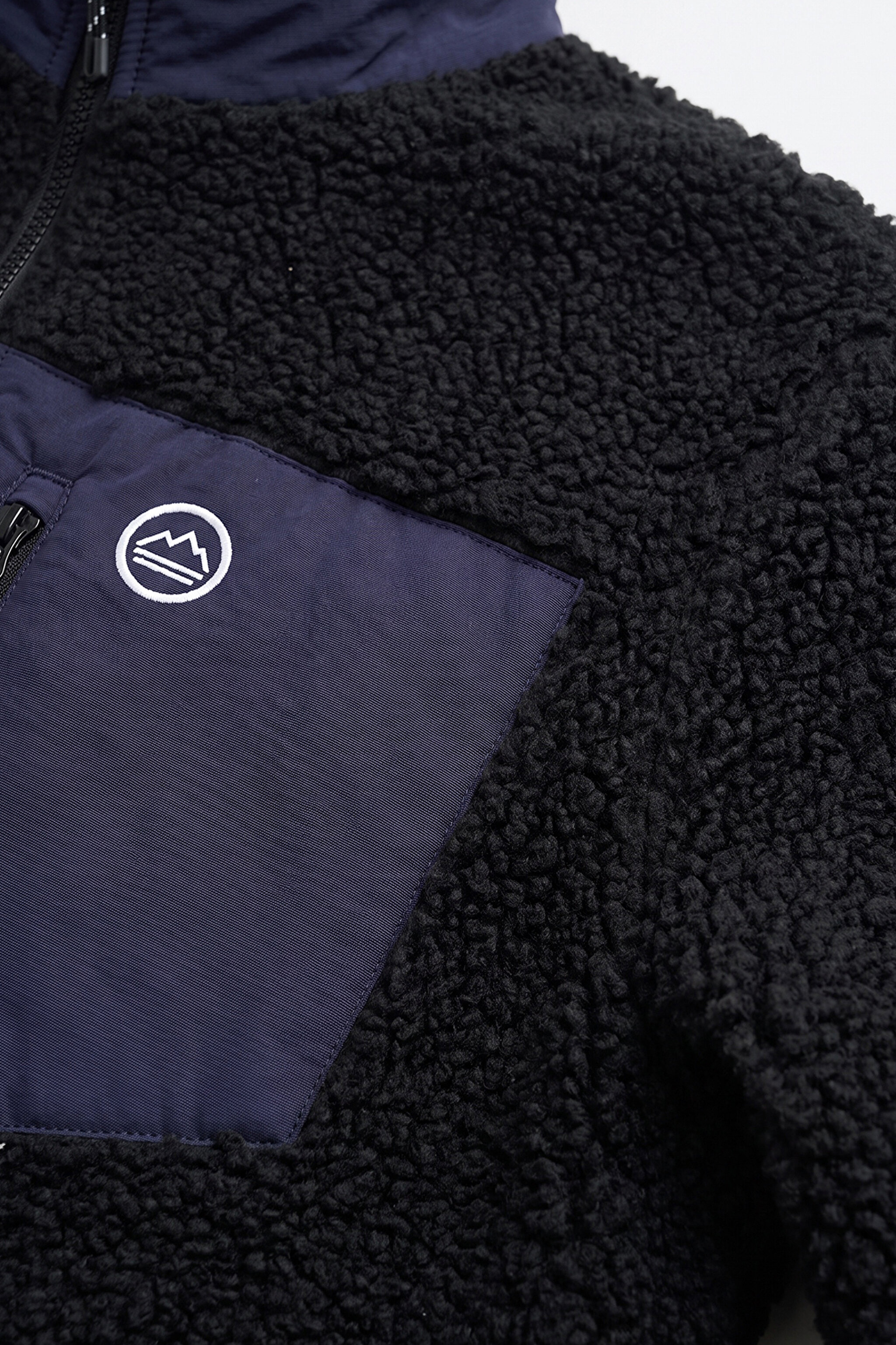 Regular Fit Normal Kesim Dik Yaka Tam Fermuarlı Cepli Sherpa Sweatshirt Polar - Black-W2620003001 (görsel 7)