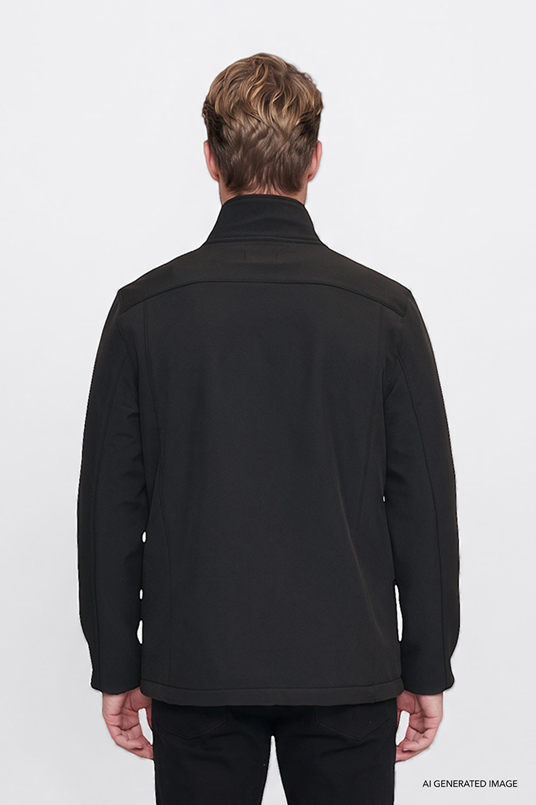 Regular Fit Normal Kesim Gömlek Yaka Cepli Bomber Ceket - Black-W2620015001 (görsel 5)