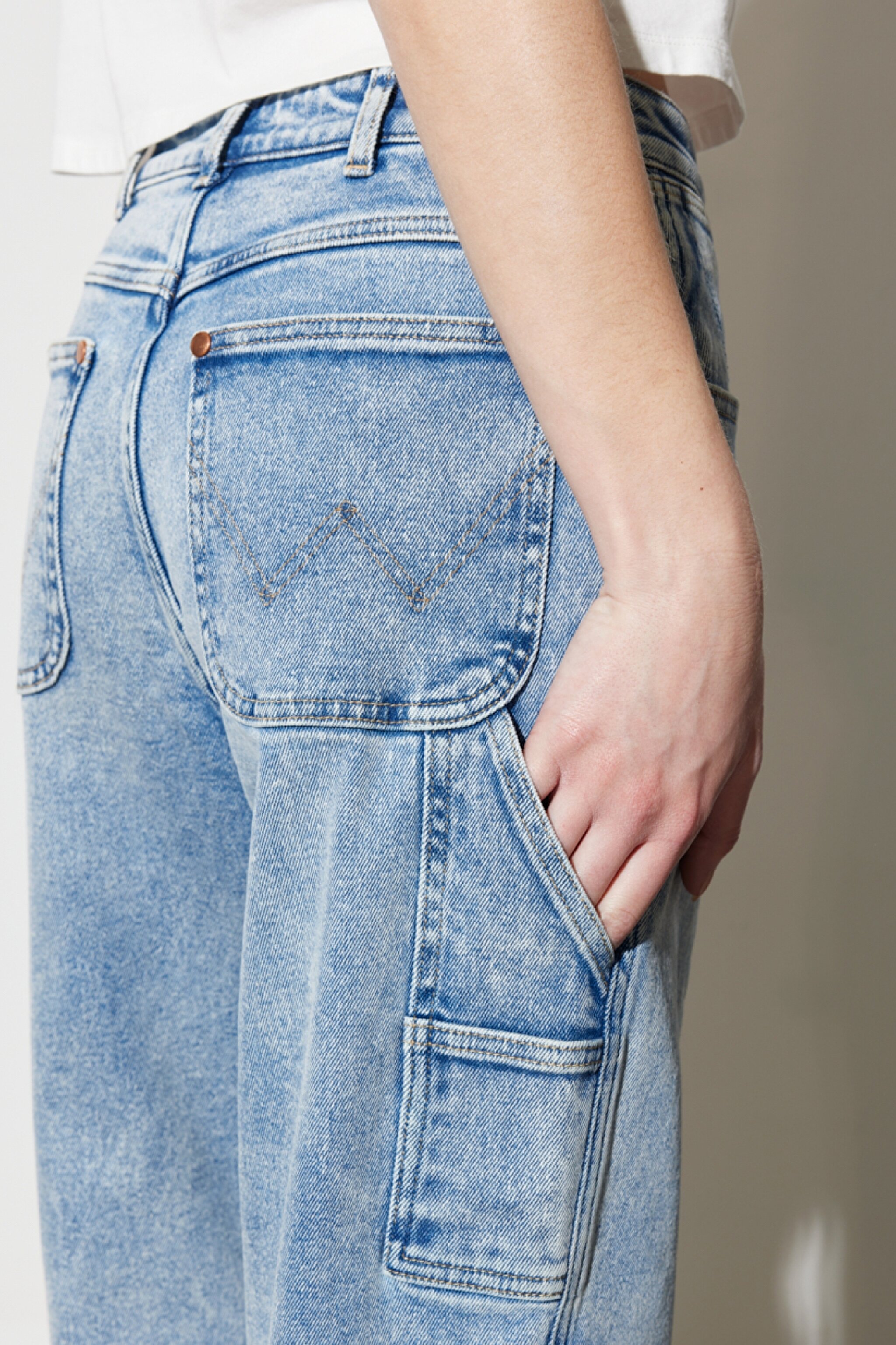 Mom Carpenter Fit Normal Bel Düz Paça Mavi Esnek Jean Kot Pantolon - Cool Spot-W26CYLZ36 (görsel 7)