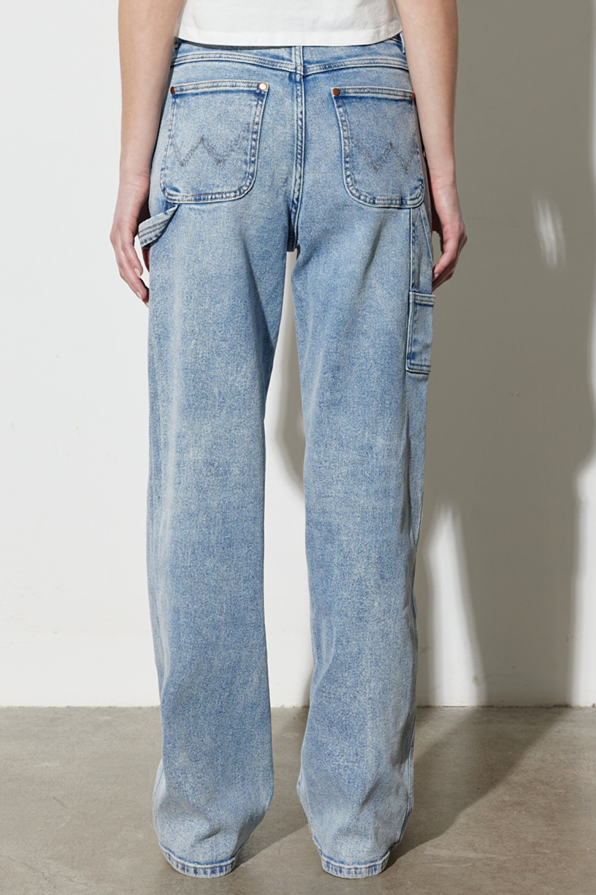 Mom Carpenter Fit Normal Bel Düz Paça Mavi Esnek Jean Kot Pantolon - Cool Spot-W26CYLZ36 (görsel 8)