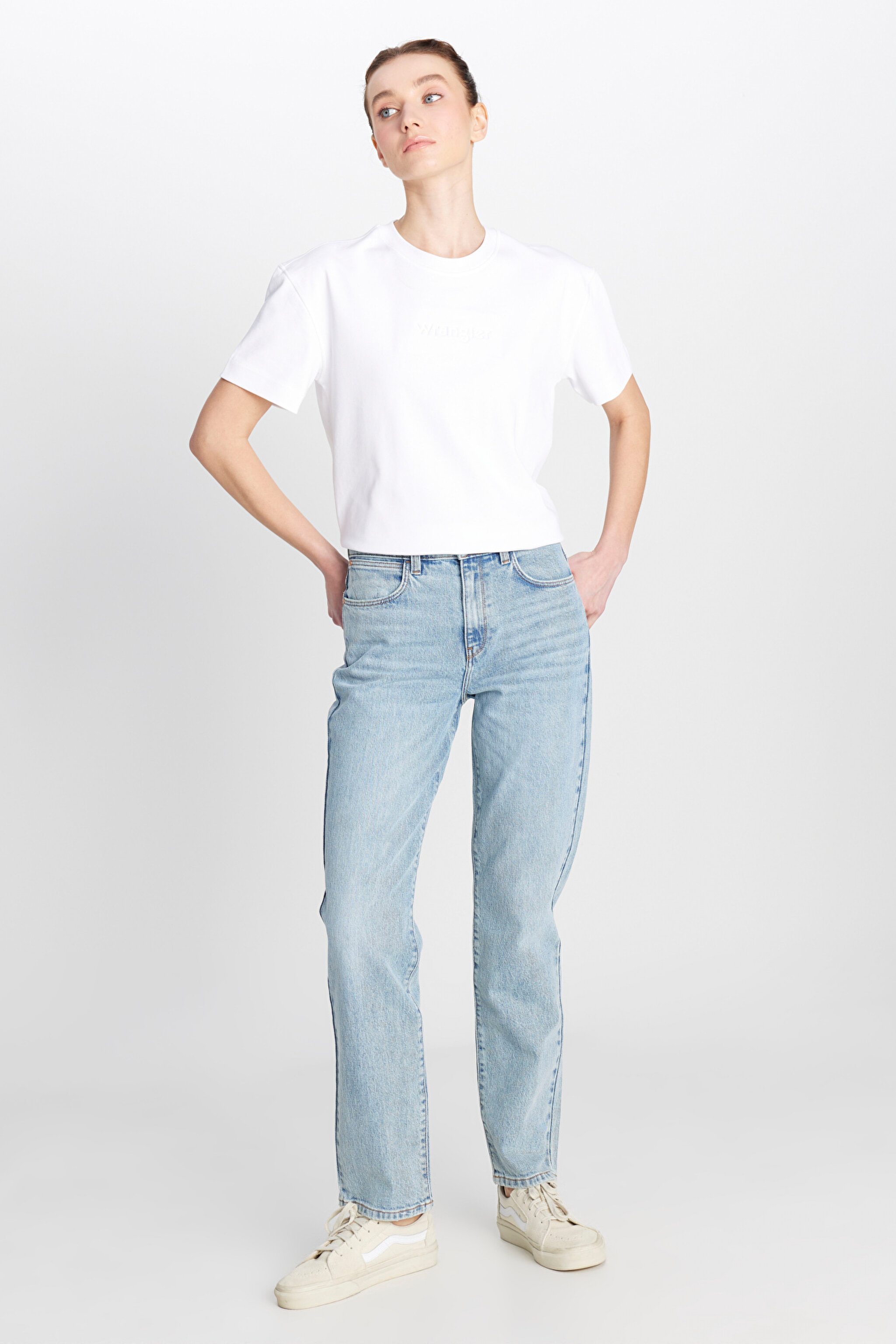 Straight Fit Düz Kesim Normal Bel Mavi Pamuklu Esnek Denim Jean Pantolon - Light Indigo-W26R00007319 (görsel 2)