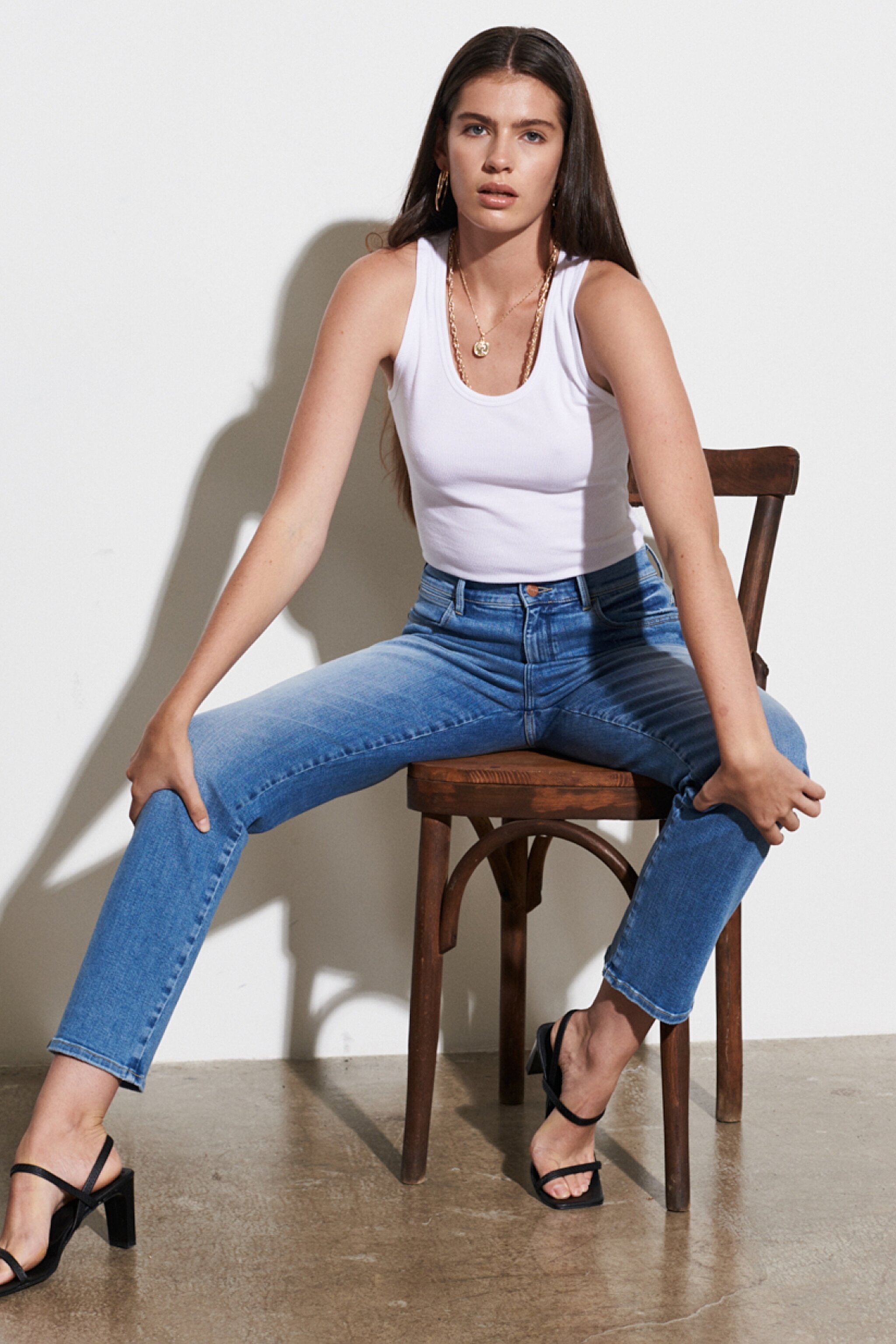 Straight Fit Yüksek Bel Düz Paça Esnek Jean Kot Pantolon - River-W26R4741G (görsel 3)
