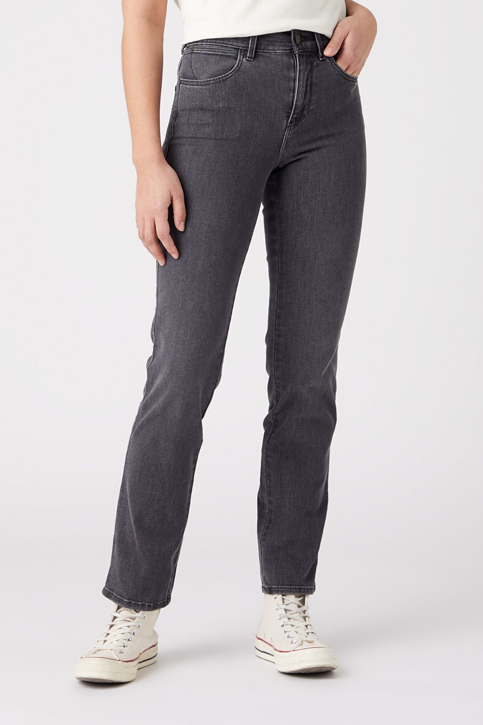Straight Fit Yüksek Bel Düz Paça Esnek Jean Kot Pantolon
