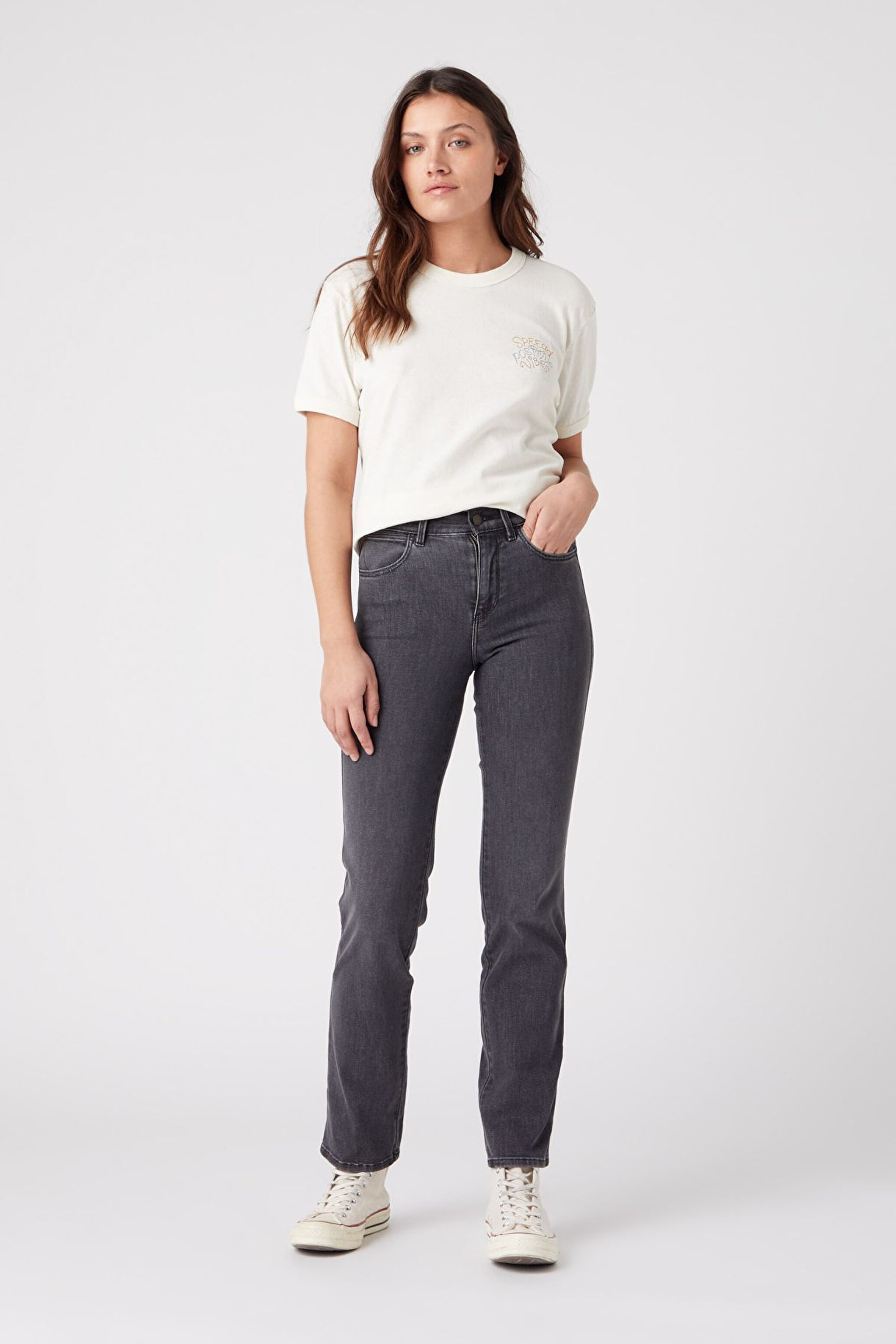 Straight Fit Yüksek Bel Düz Paça Esnek Jean Kot Pantolon - Driveway-W26R95W11 (görsel 2)