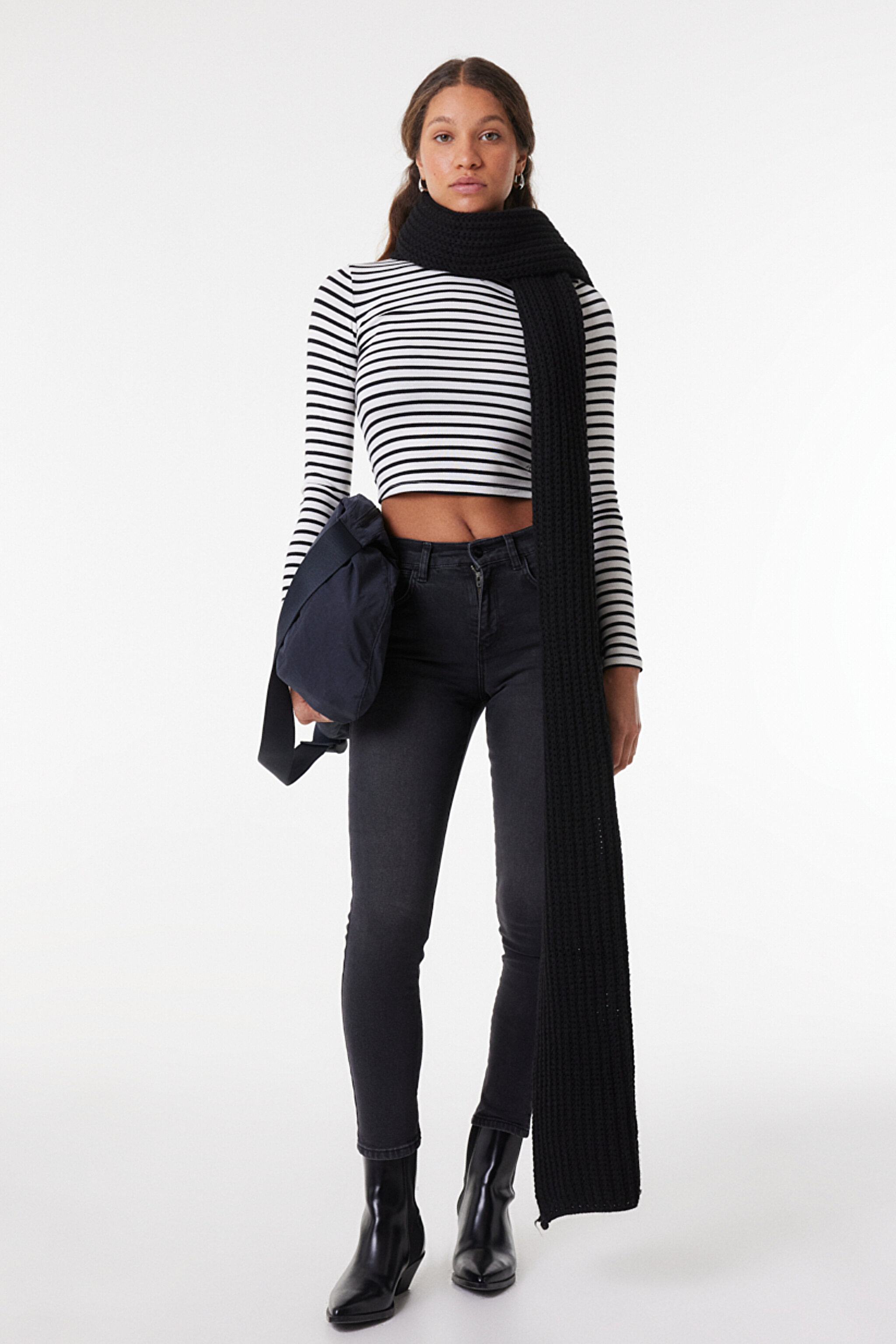 Hige Rise Skinny Fit Dar Kesim Yüksek Bel Esnek Jean Kot Pantolon - Soft Nights-W27H01630B (görsel 2)