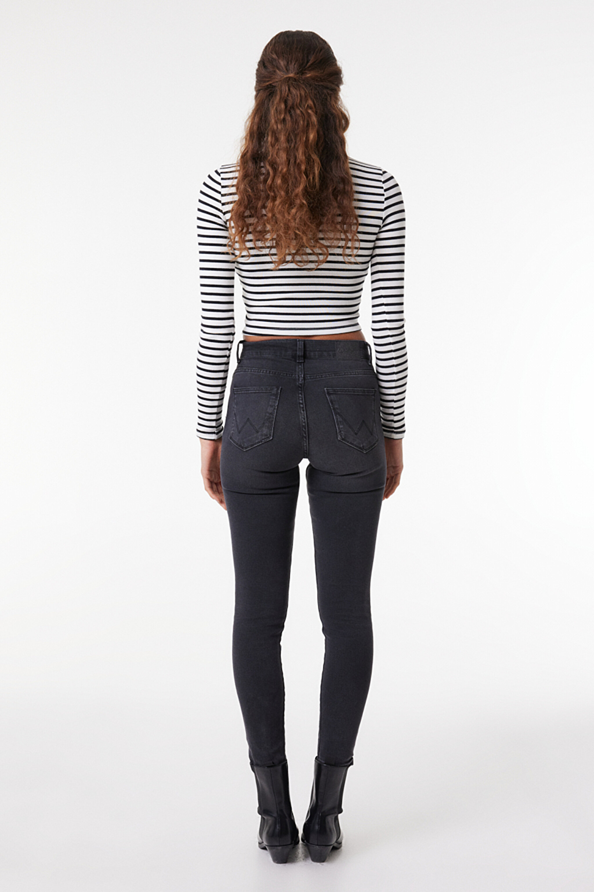 Hige Rise Skinny Fit Dar Kesim Yüksek Bel Esnek Jean Kot Pantolon - Soft Nights-W27H01630B (görsel 6)
