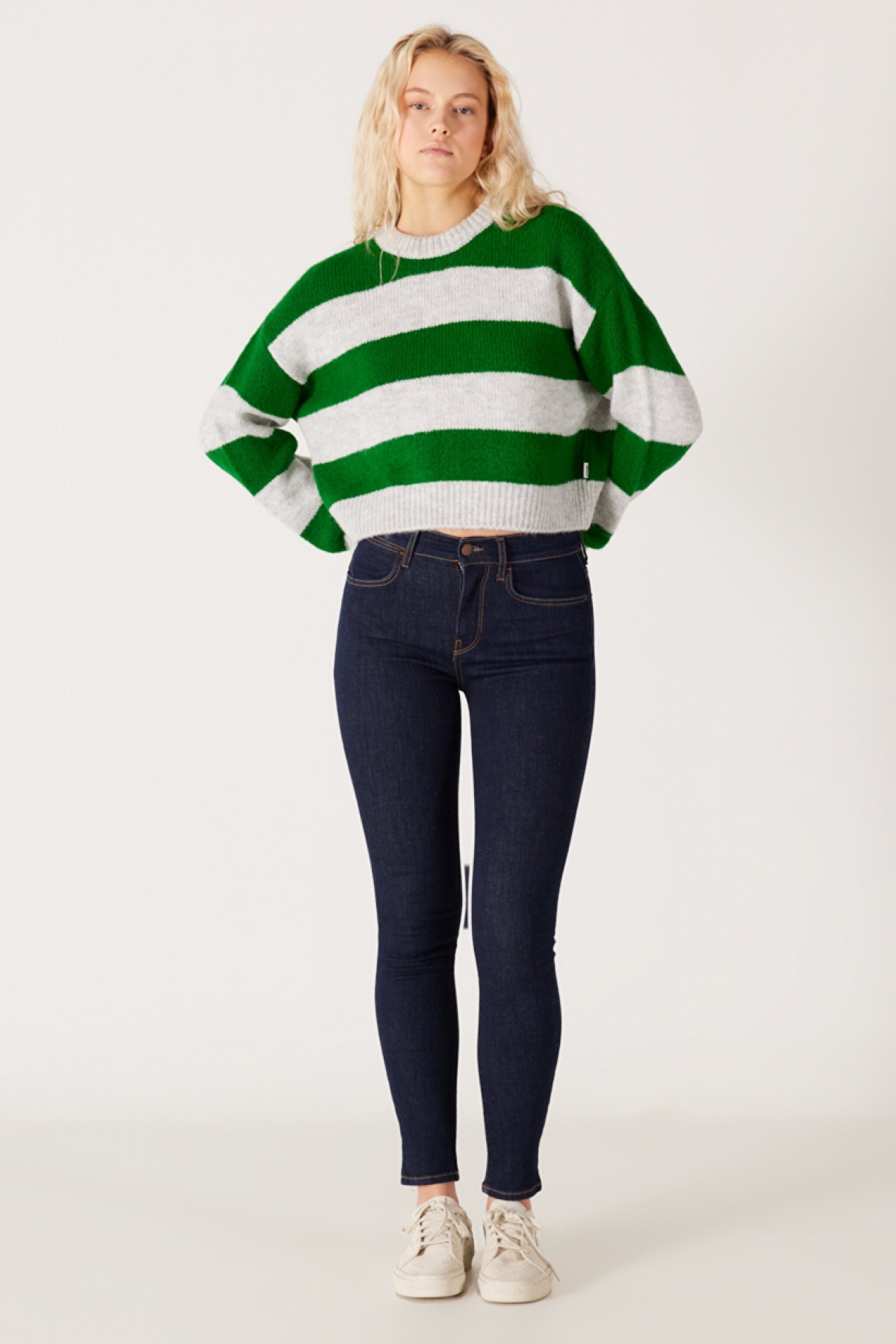 High Rise Skinny Fit Dar Kesim Yüksek Bel Esnek Jean Kot Pantolon - Rinse-W27H01736 (görsel 3)