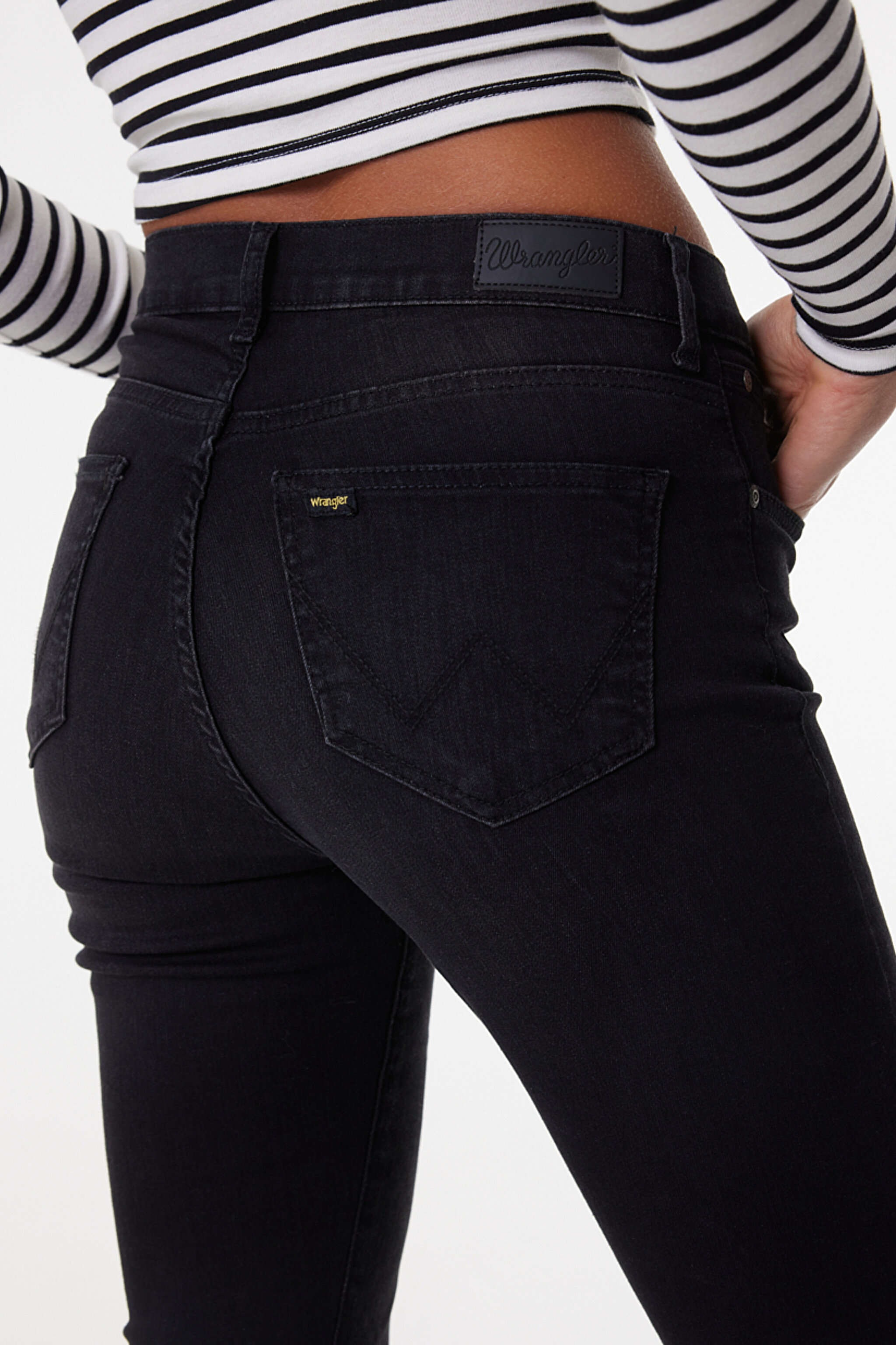 Skinny Fit Dar Kesim Yüksek Bel Siyah High Rise Esnek Jean Denim Kot Pantolon - Black-W27H019001 (görsel 8)