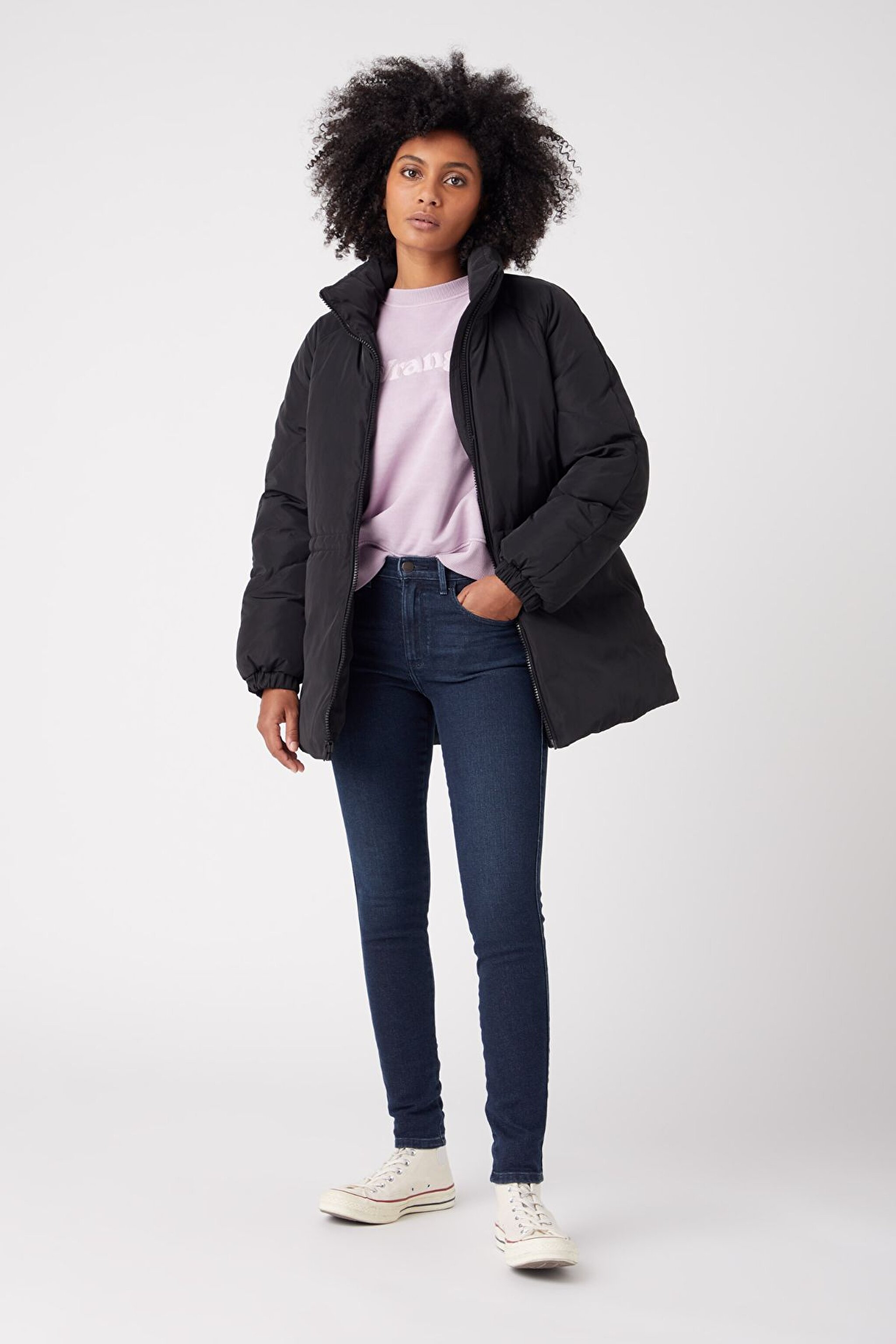 Skinny Fit Dar Kesim Yüksek Bel Esnek Jean Kot Pantolon - Ink Spill-W27H64W16 (görsel 2)