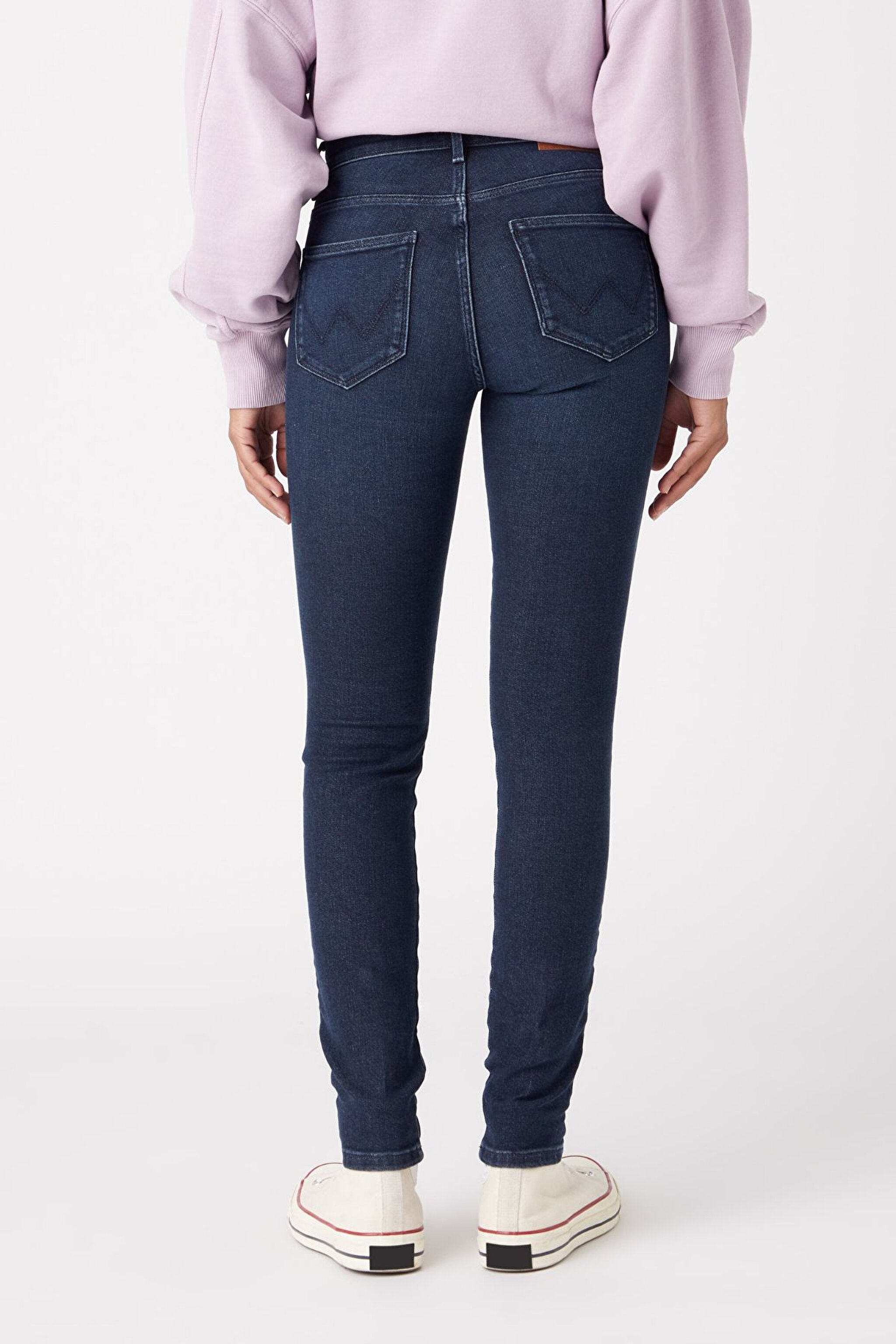 Skinny Fit Dar Kesim Yüksek Bel Esnek Jean Kot Pantolon - Ink Spill-W27H64W16 (görsel 3)
