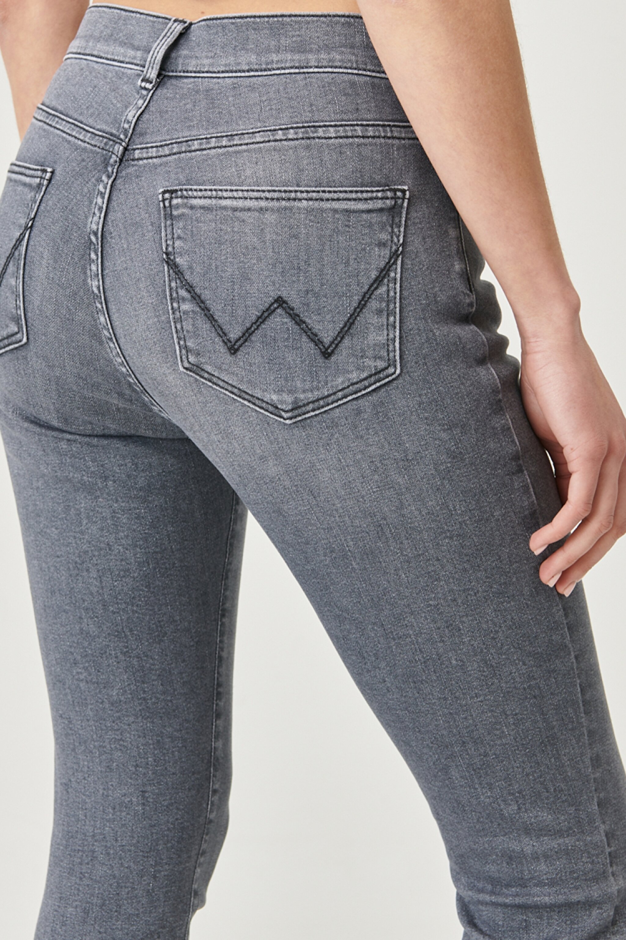 High Rise Skinny Fit Denim Esnek Yüksek Bel Jean Kot Pantolon - Vintage Grey-W27HDH41N (görsel 6)