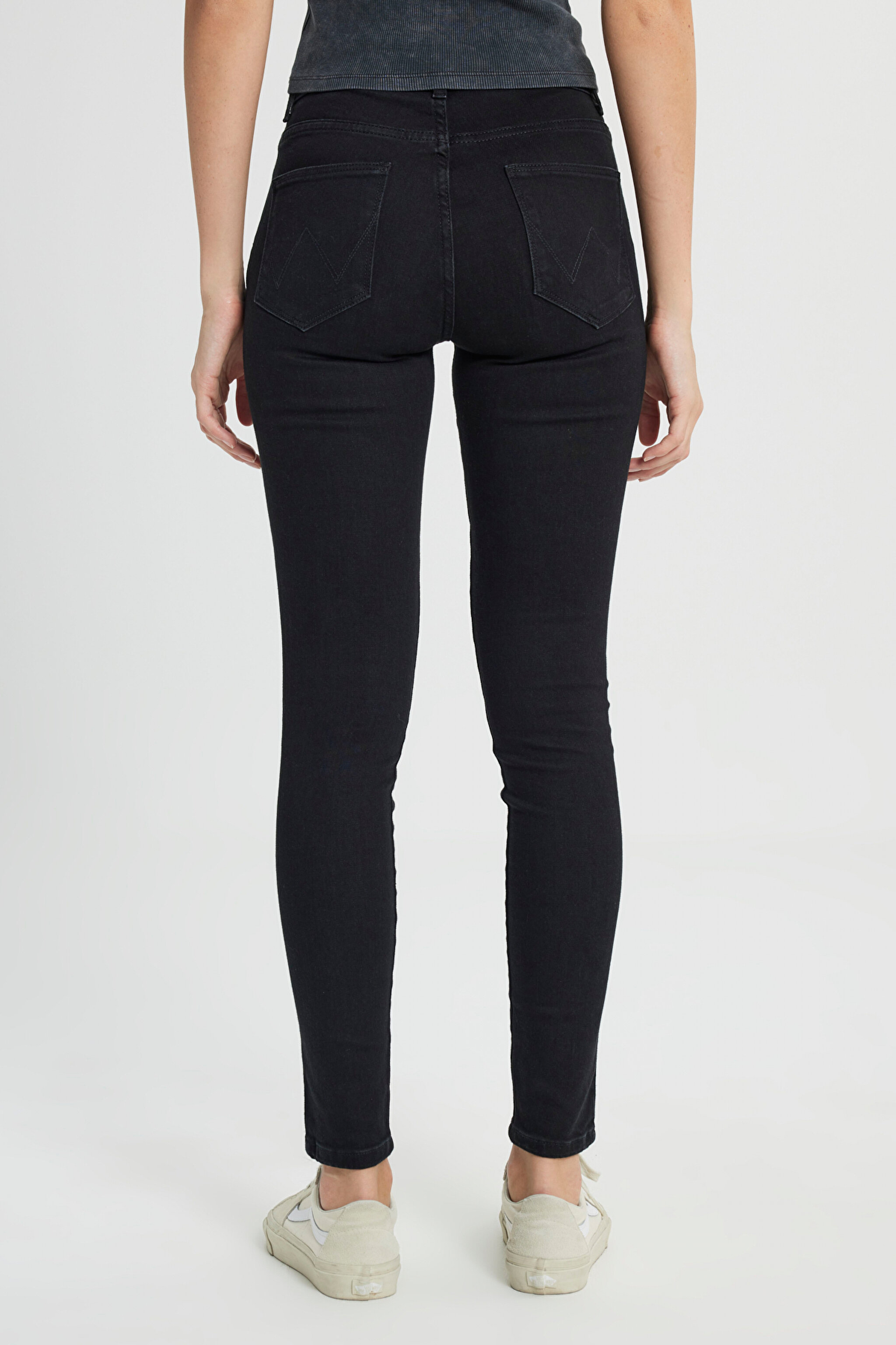 High Rise Skinny Fit Denim Esnek Yüksek Bel Jean Kot Pantolon - Black-W27HLX023 (görsel 4)