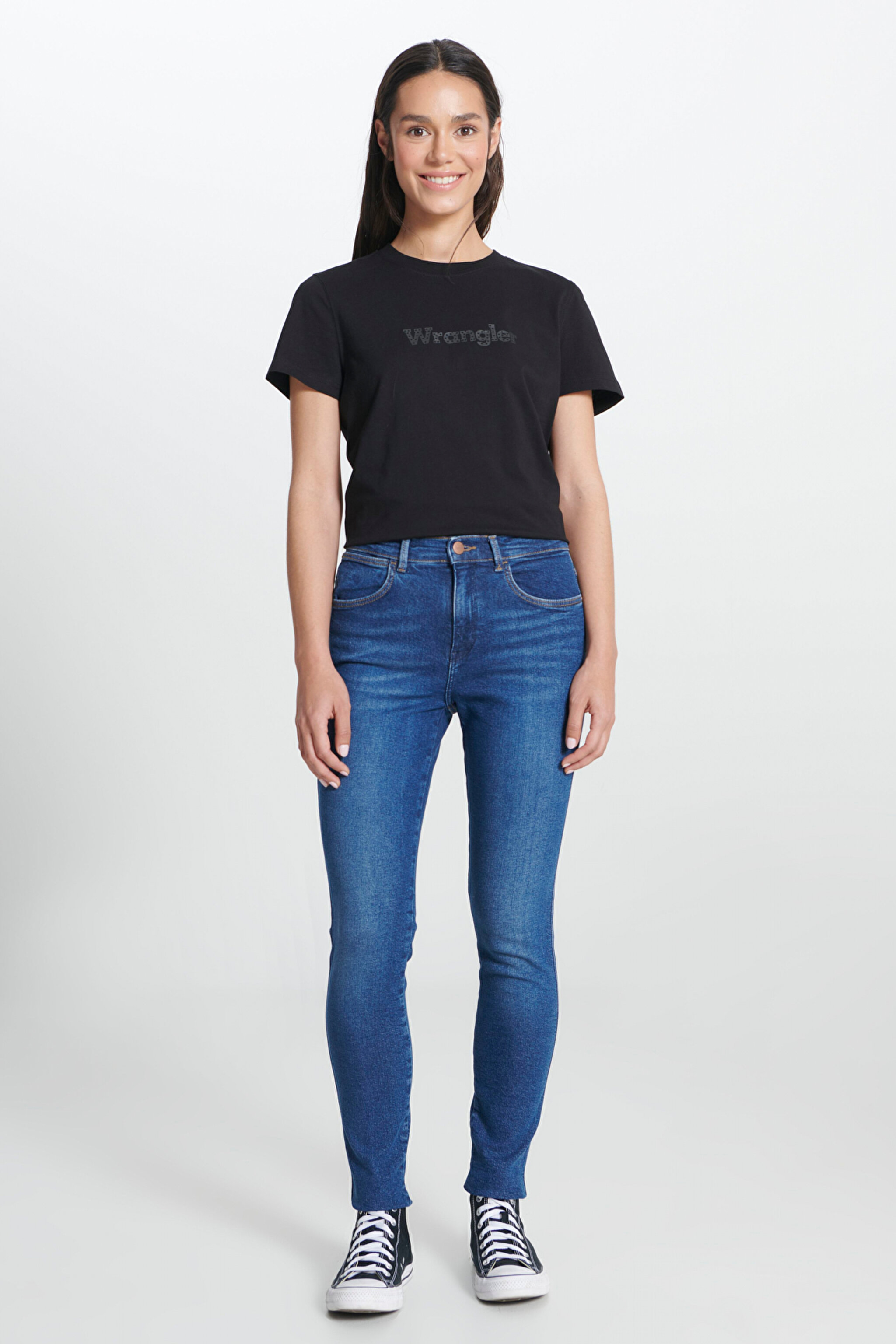 Skinny Fit Dar Kesim Yüksek Bel Jean Pantolon