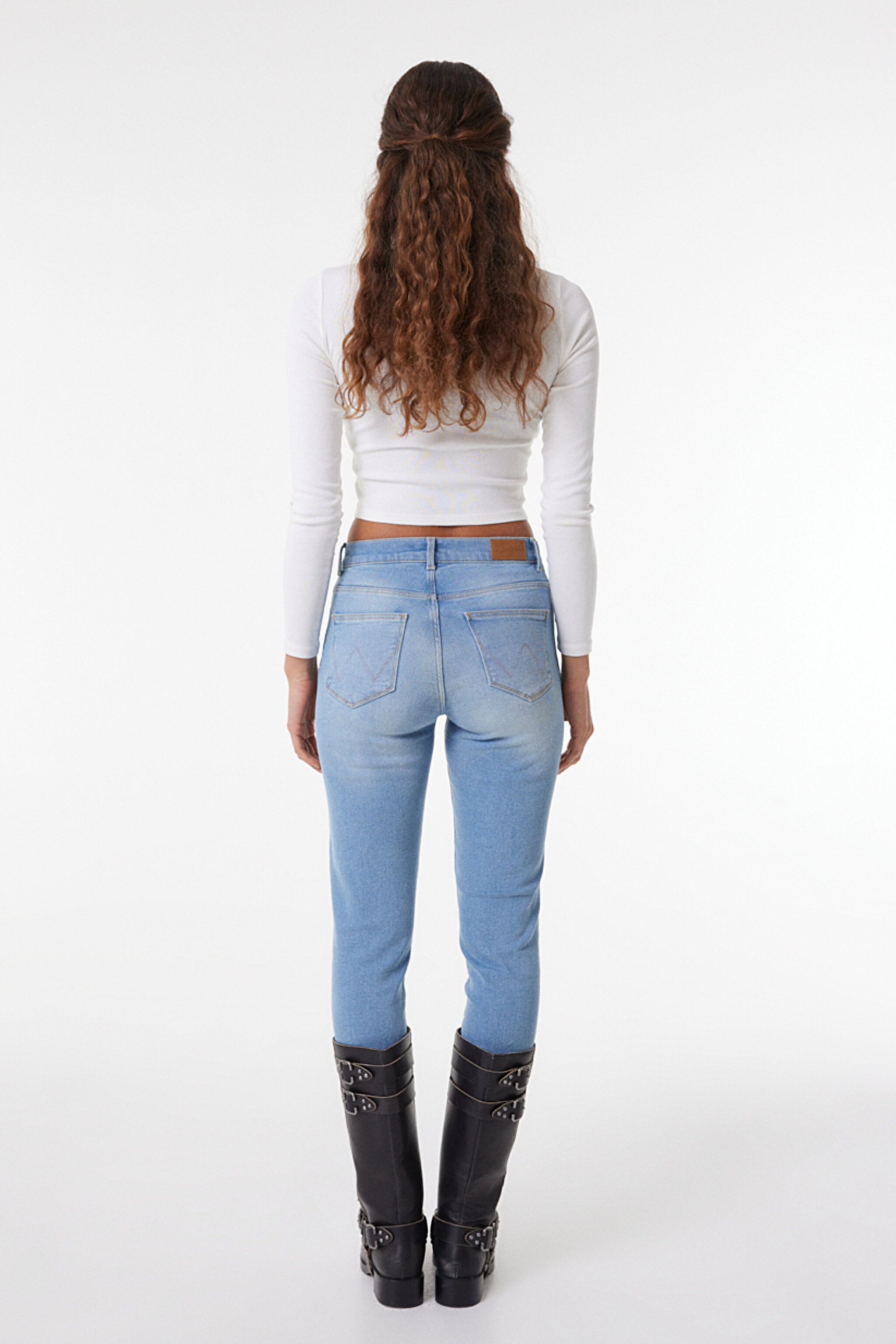 High Rise Skinny Fit Denim Esnek Yüksek Bel Jean Kot Pantolon - Light Blue-W27HZI29R (görsel 4)