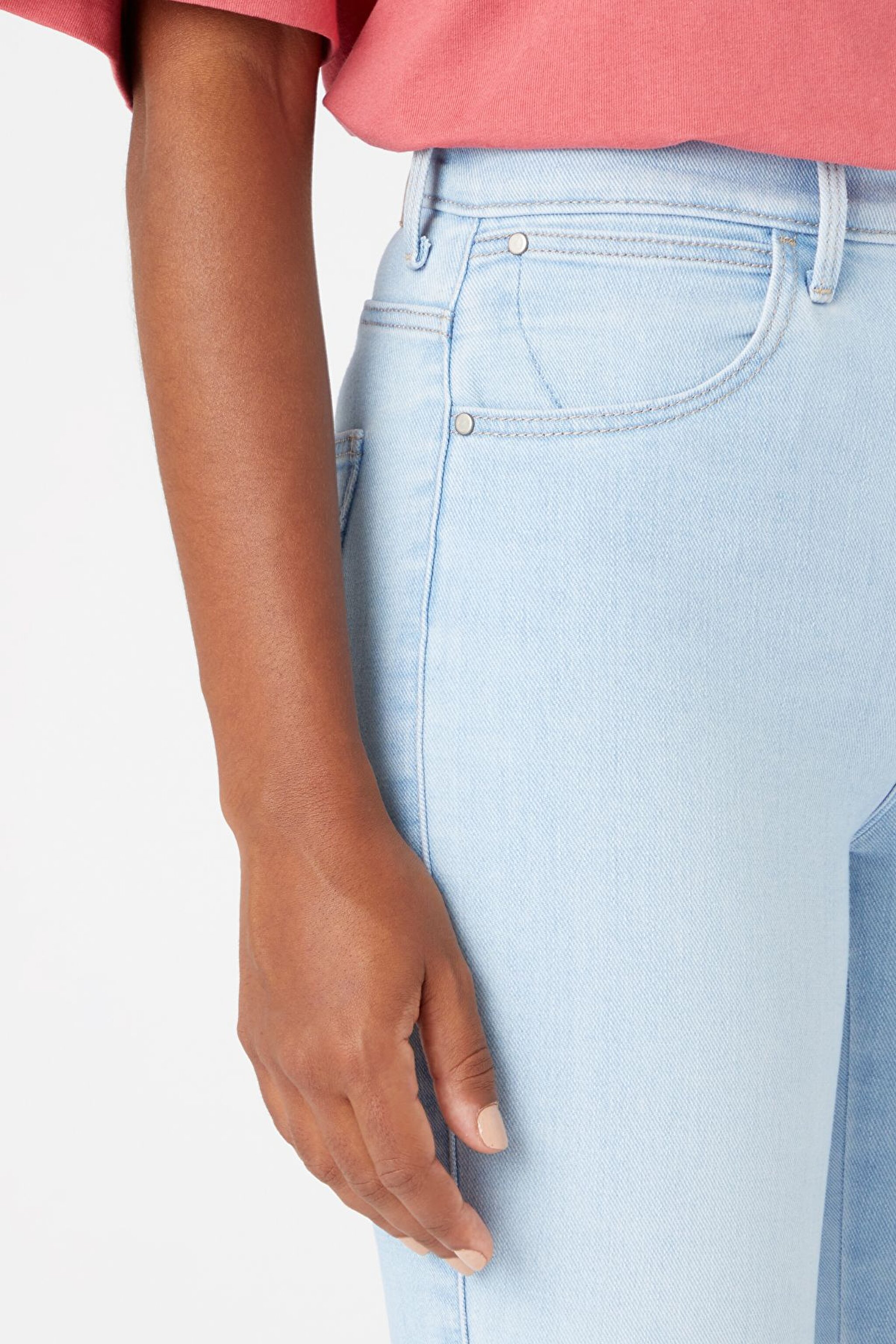 High Rise Skinny Fit Denim Esnek Yüksek Bel Jean Kot Pantolon - Soft Blue-W27HZI44B (görsel 4)