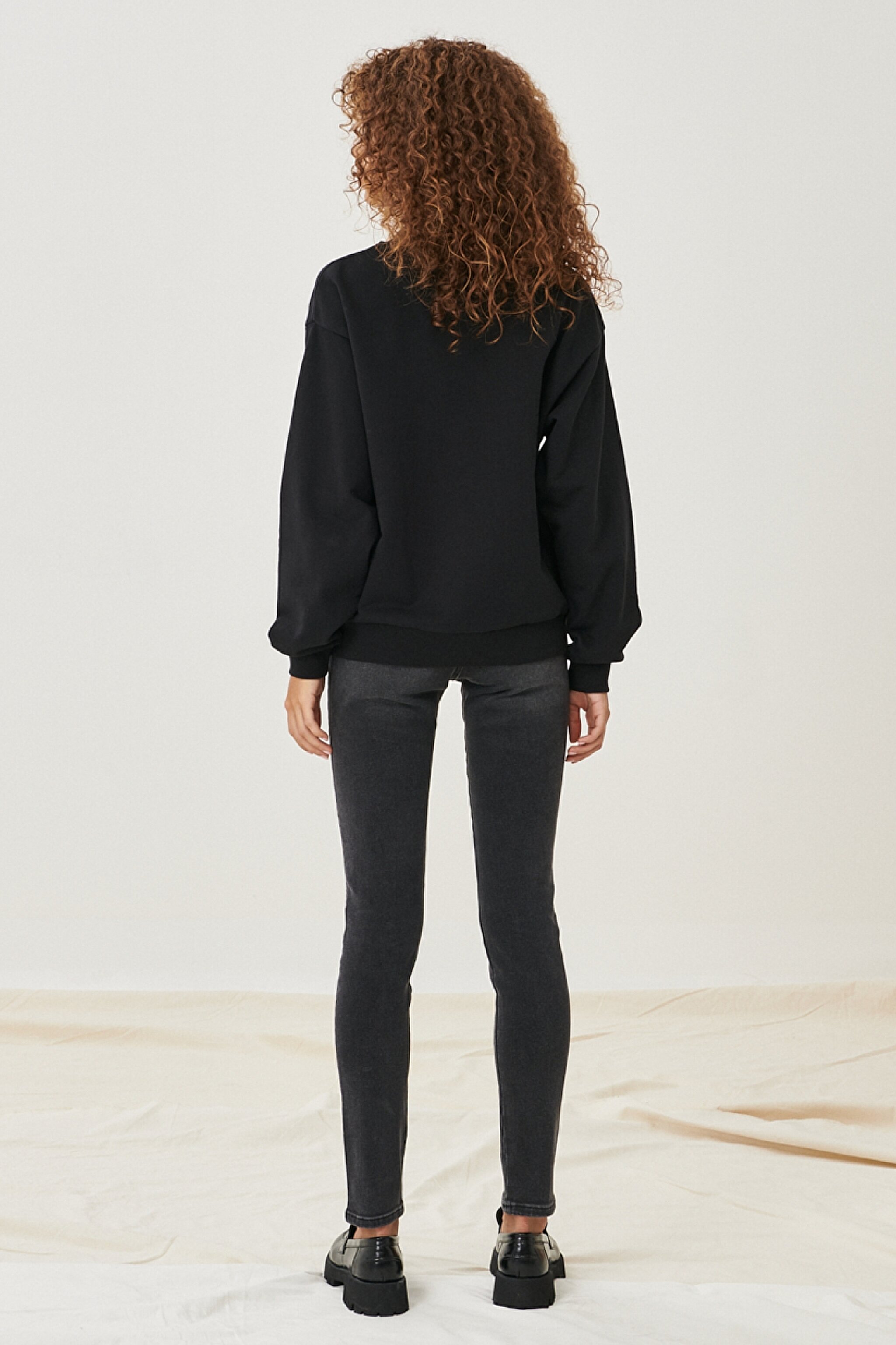 High Rise Skinny Fit Denim Esnek Yüksek Bel Jean Kot Pantolon - Anthracite-W27HZJ29K (görsel 5)