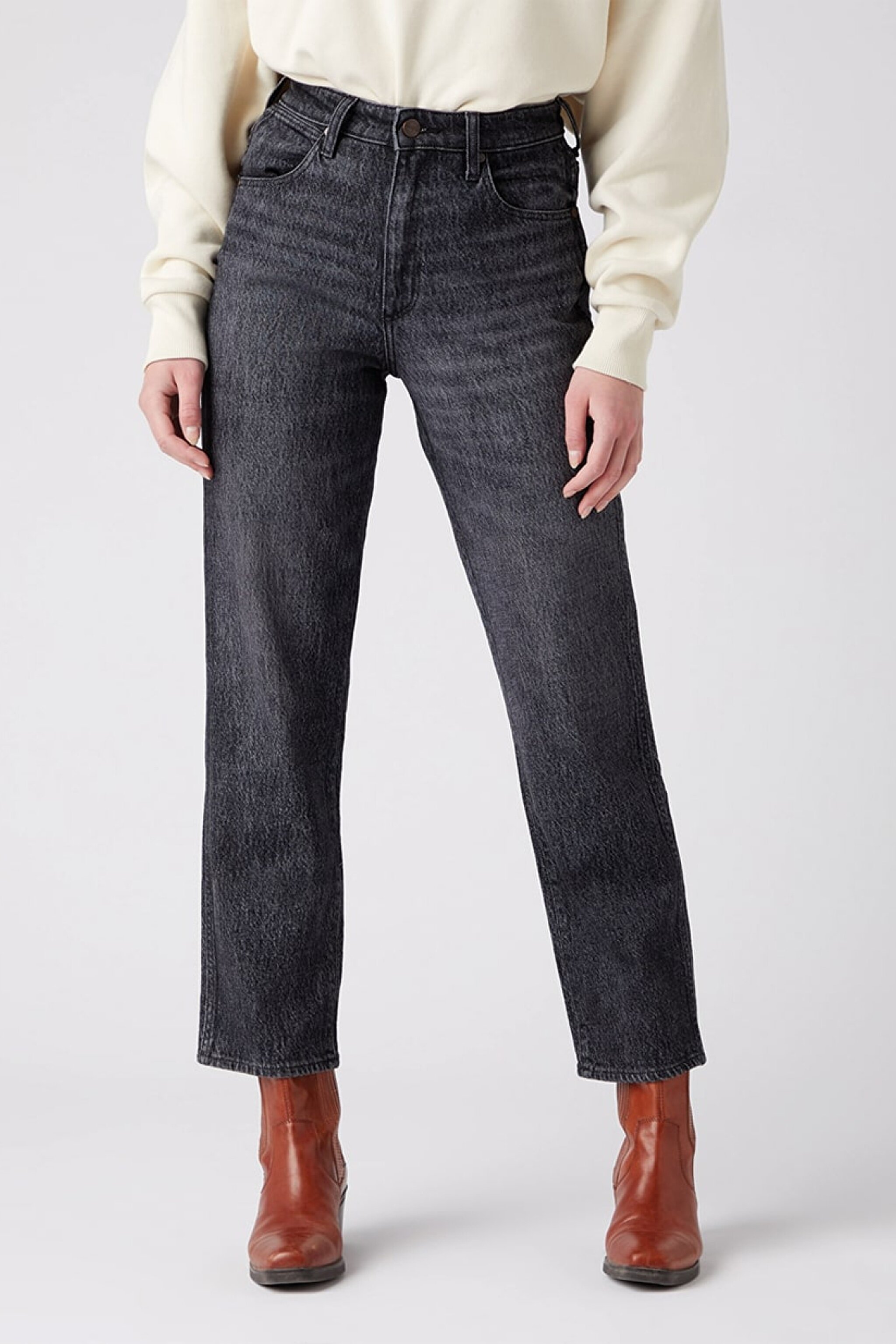 Mom Fit Denim Yüksek Bel Jean Kot Pantolon - Granite-W27M41341