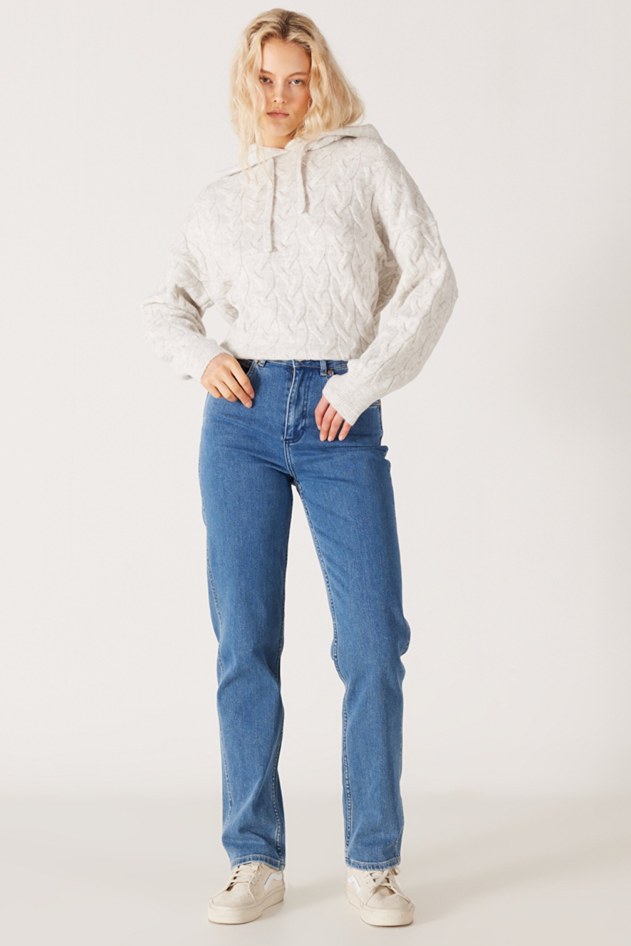 Mom Regular Fit Normal Kesim Yüksek Bel Açık Mavi Esnek Jean Kot Pantolon - Wanda-W27M68231 (görsel 2)