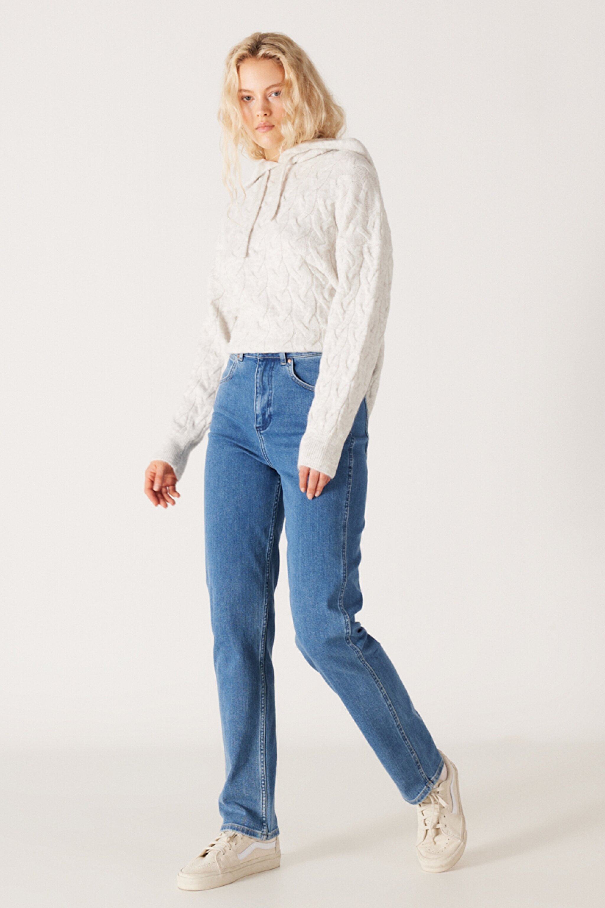 Mom Regular Fit Normal Kesim Yüksek Bel Açık Mavi Esnek Jean Kot Pantolon - Wanda-W27M68231 (görsel 4)