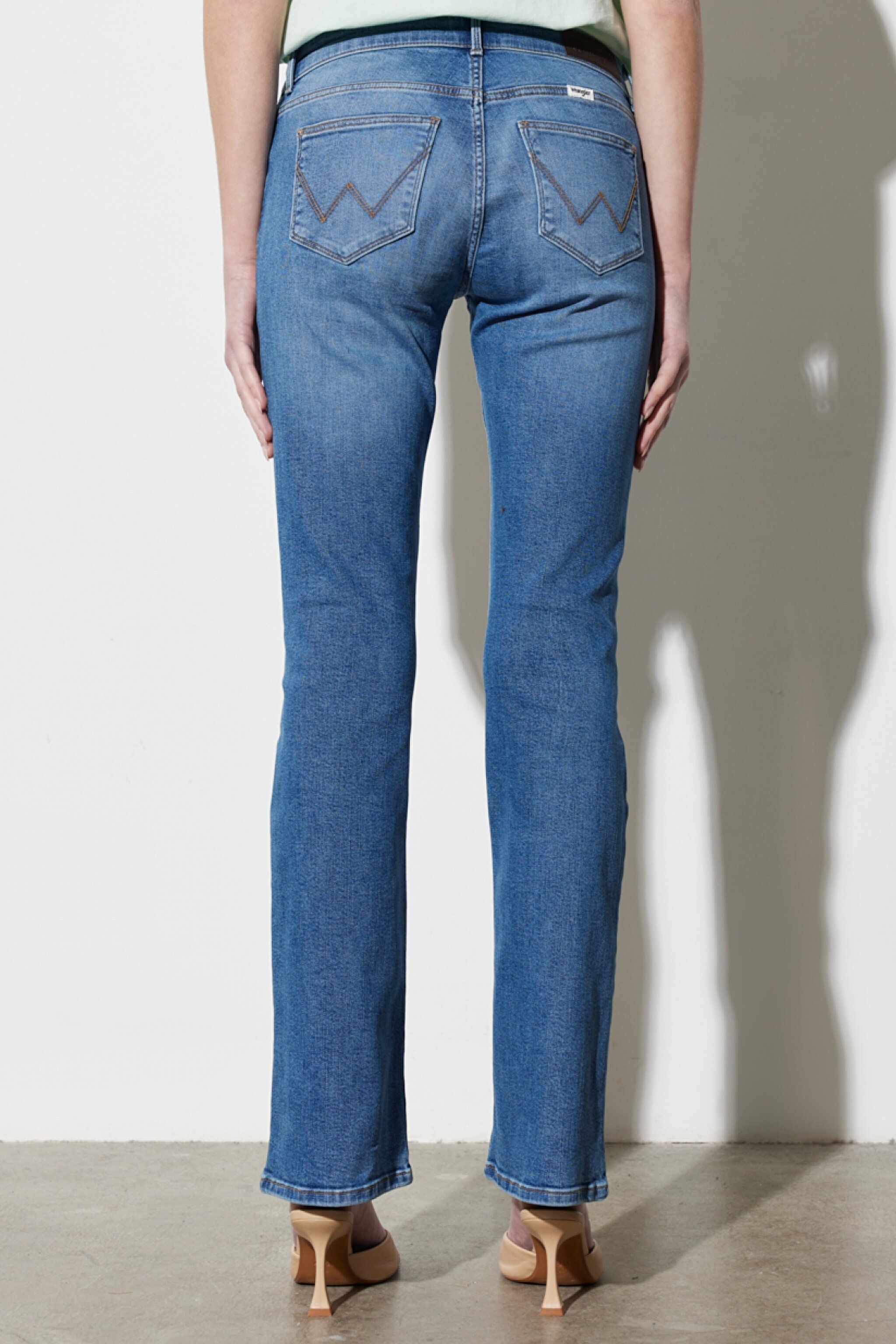 Bootcut Fit Normal Bel Bol Paça Esnek Jean Kot Pantolon - Raven-W28B4736Y (görsel 8)