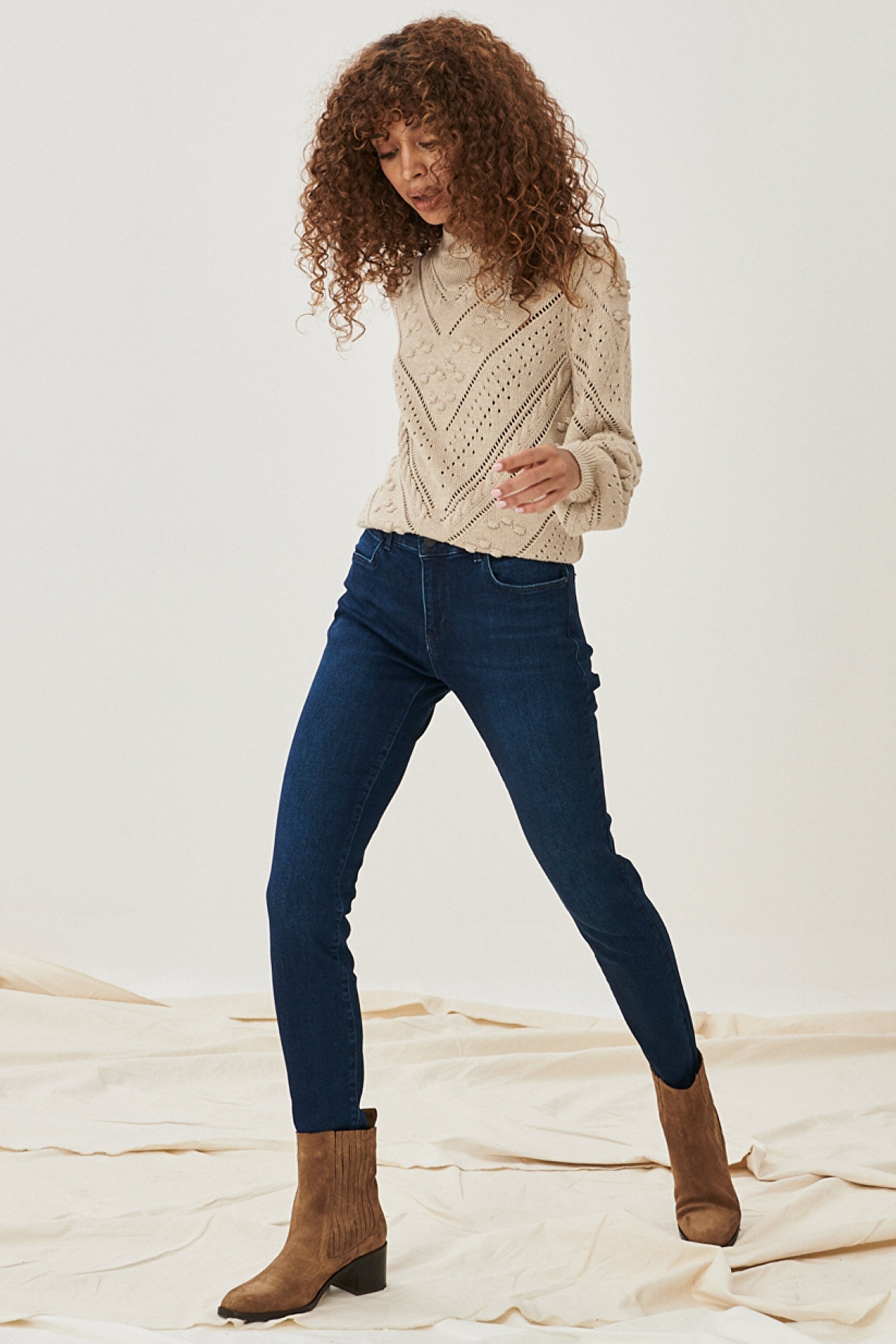 Skinny Fit Denim Esnek Jean Kot Pantolon - Dark Blue-W28KSZ21H (görsel 3)