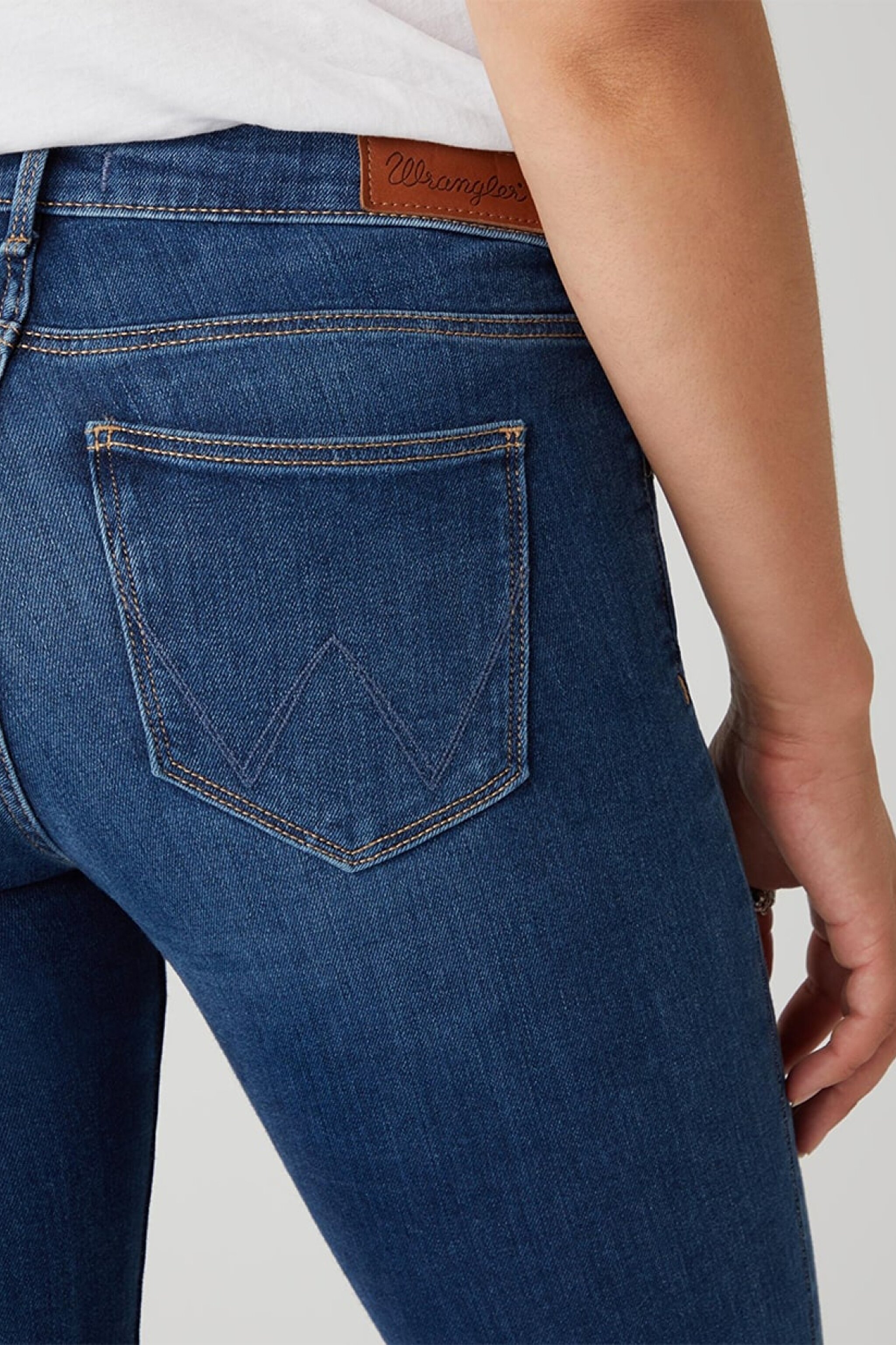 Slim Fit Dar Kesim Denim Esnek Jean Kot Pantolon - Dark Blue-W28LX785U (görsel 4)