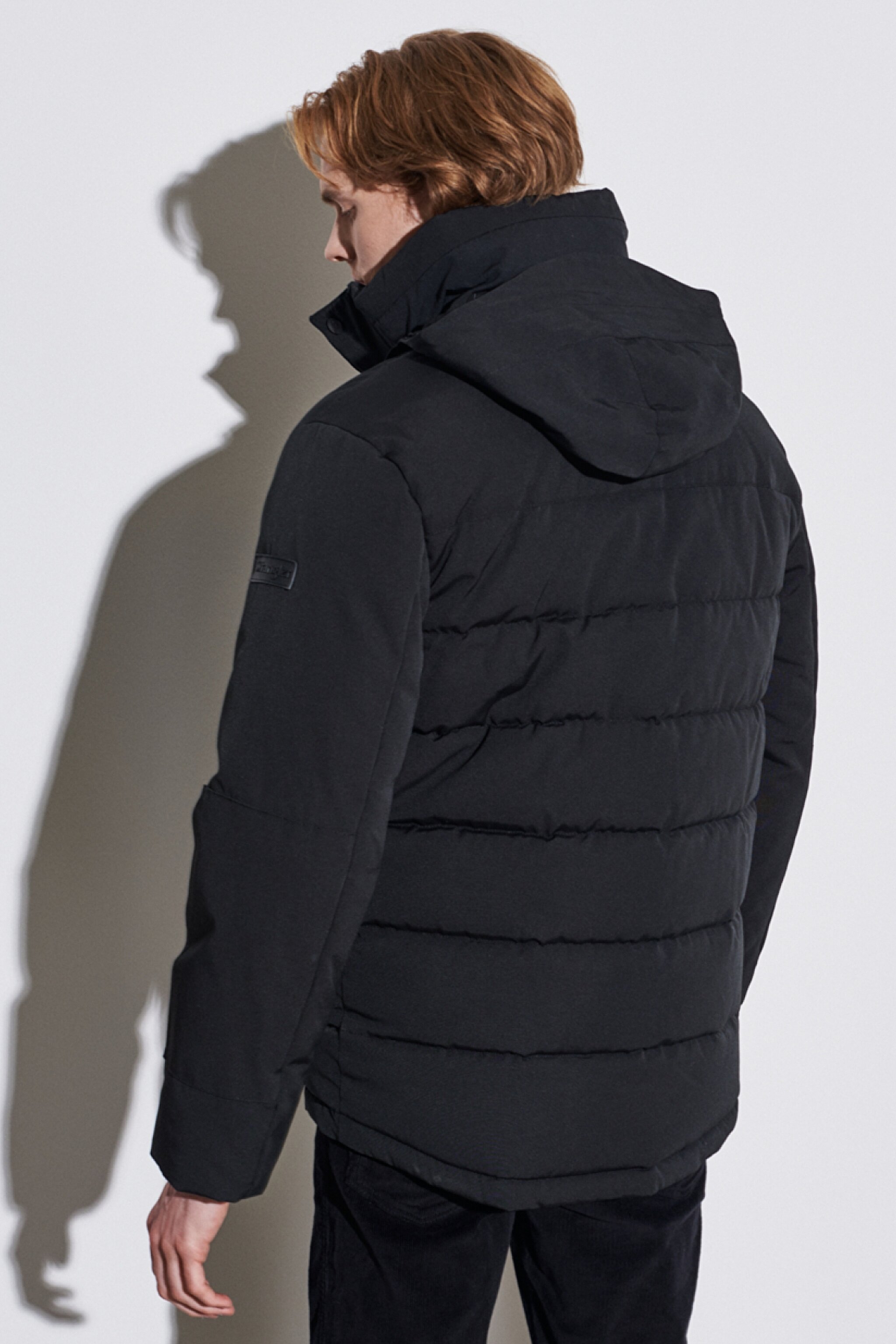 Regular Fit Normal Kesim Kapüşonlu Tam Fermuarlı Siyah Şişme Mont - Black-W2B2WW100 (görsel 5)