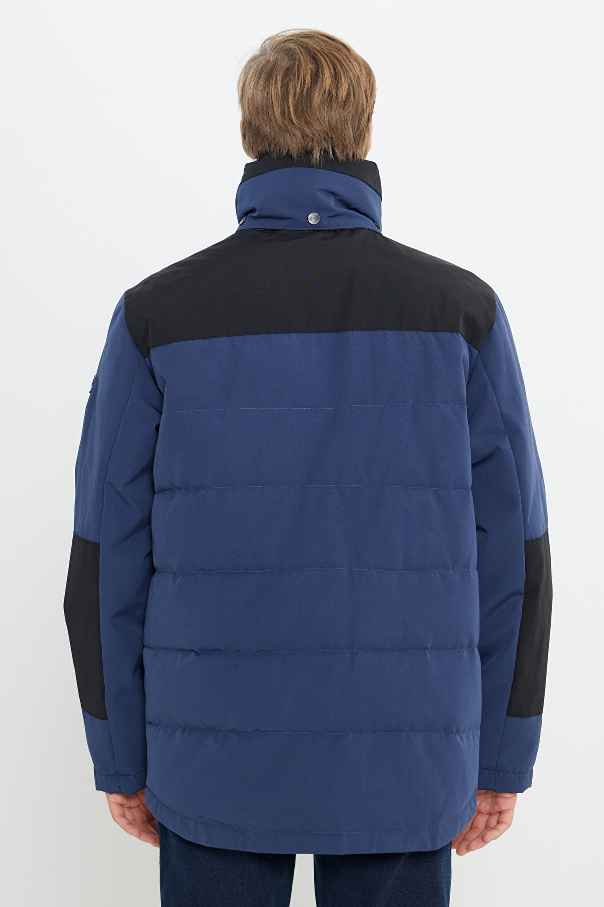 Regular Fit Normal Kesim Kapüşonlu Lacivert Şişme Mont - Navy-W2B2WW114 (görsel 5)
