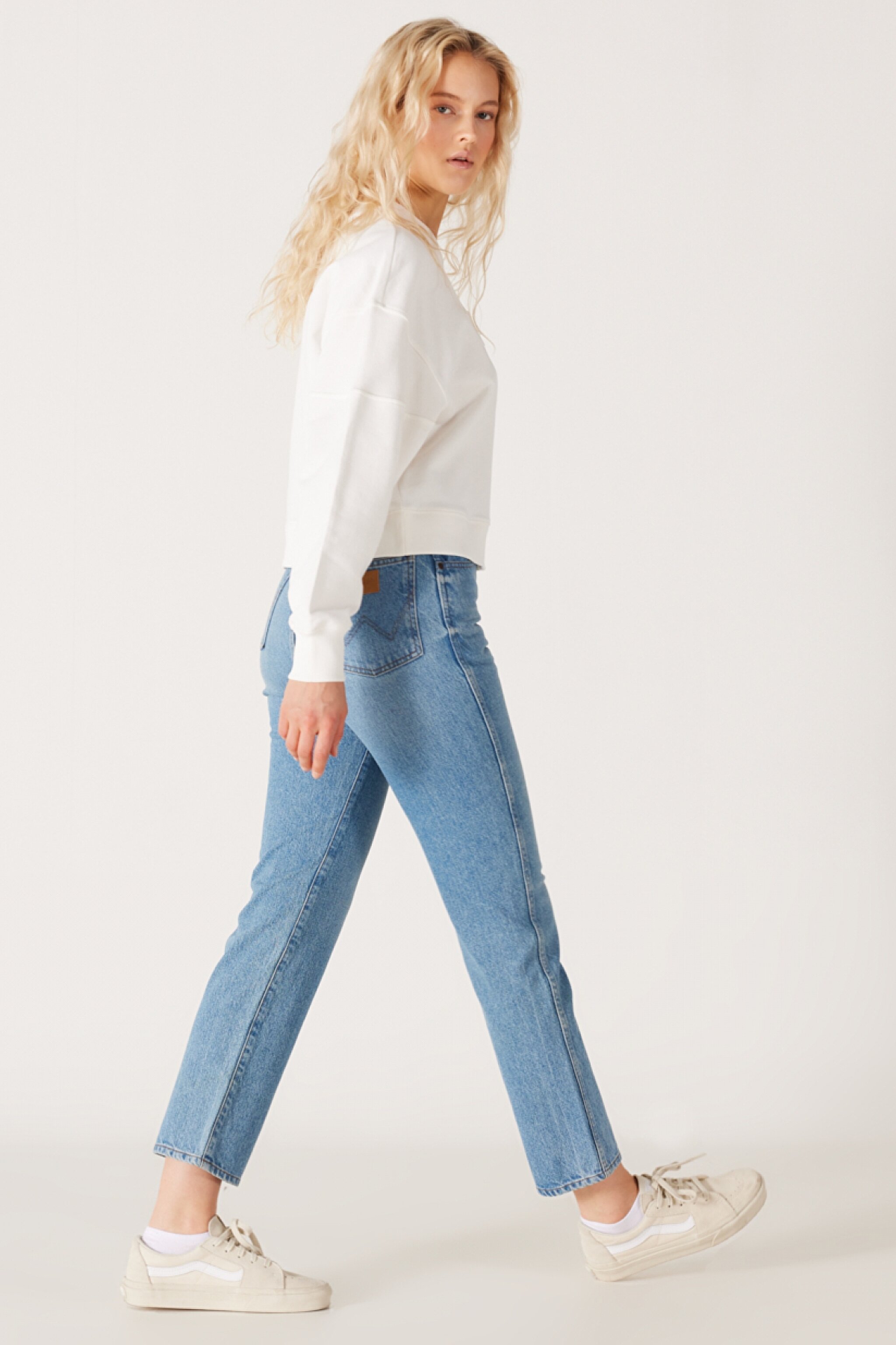 Regular Fit Normal Kesim Yüksek Bel Açık Mavi Esnek Wild West Jean Kot Pantolon - Light Blue-W2H2007404 (görsel 4)