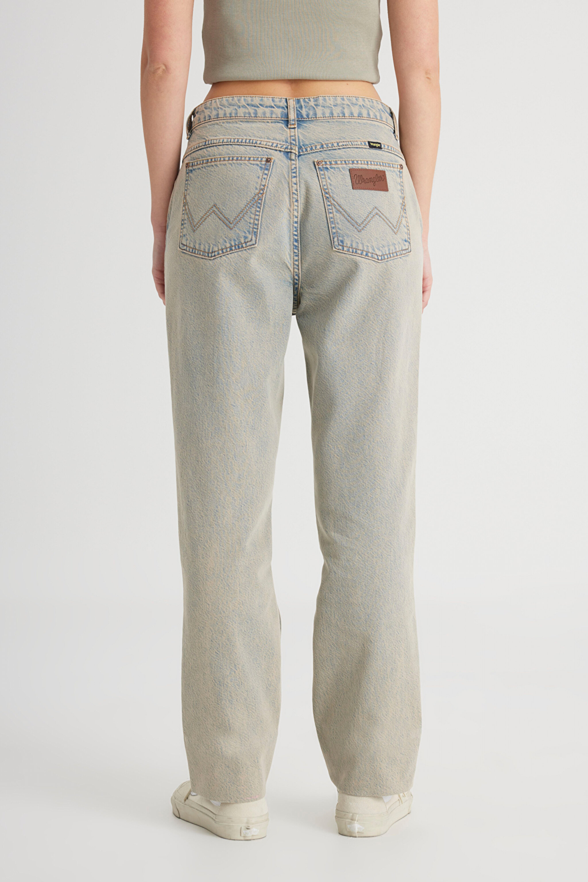 Regular Fit Normal Kesim Yüksek Bel Düz Paça %100 Pamuk Wild West Taş Rengi Jean Kot Pantolon - Stone-W2H200958 (görsel 7)