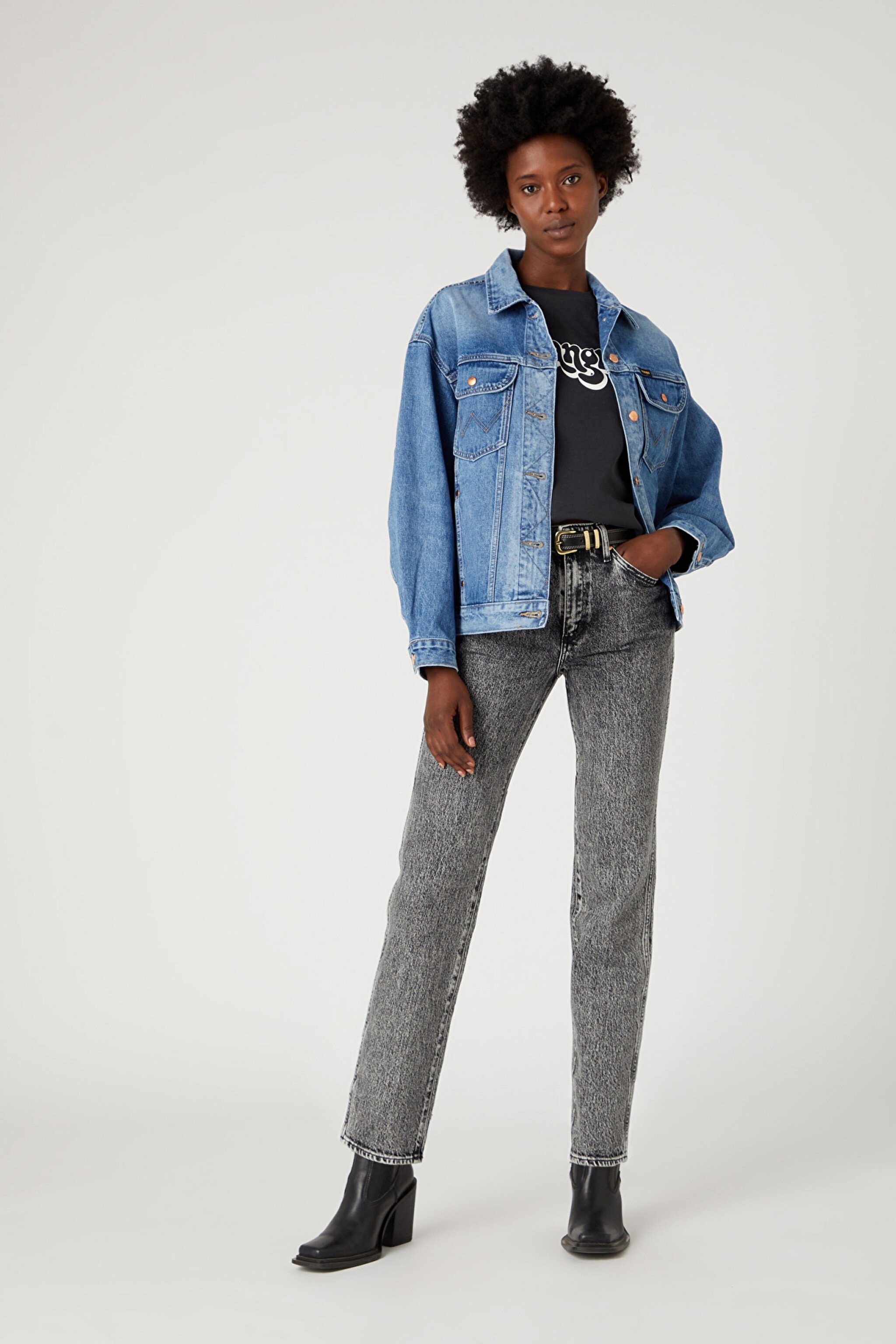 Wild West Fit Yüksek Bel Düz Paça Esnek Jean Kot Pantolon - Tornado-W2H24132N (görsel 2)