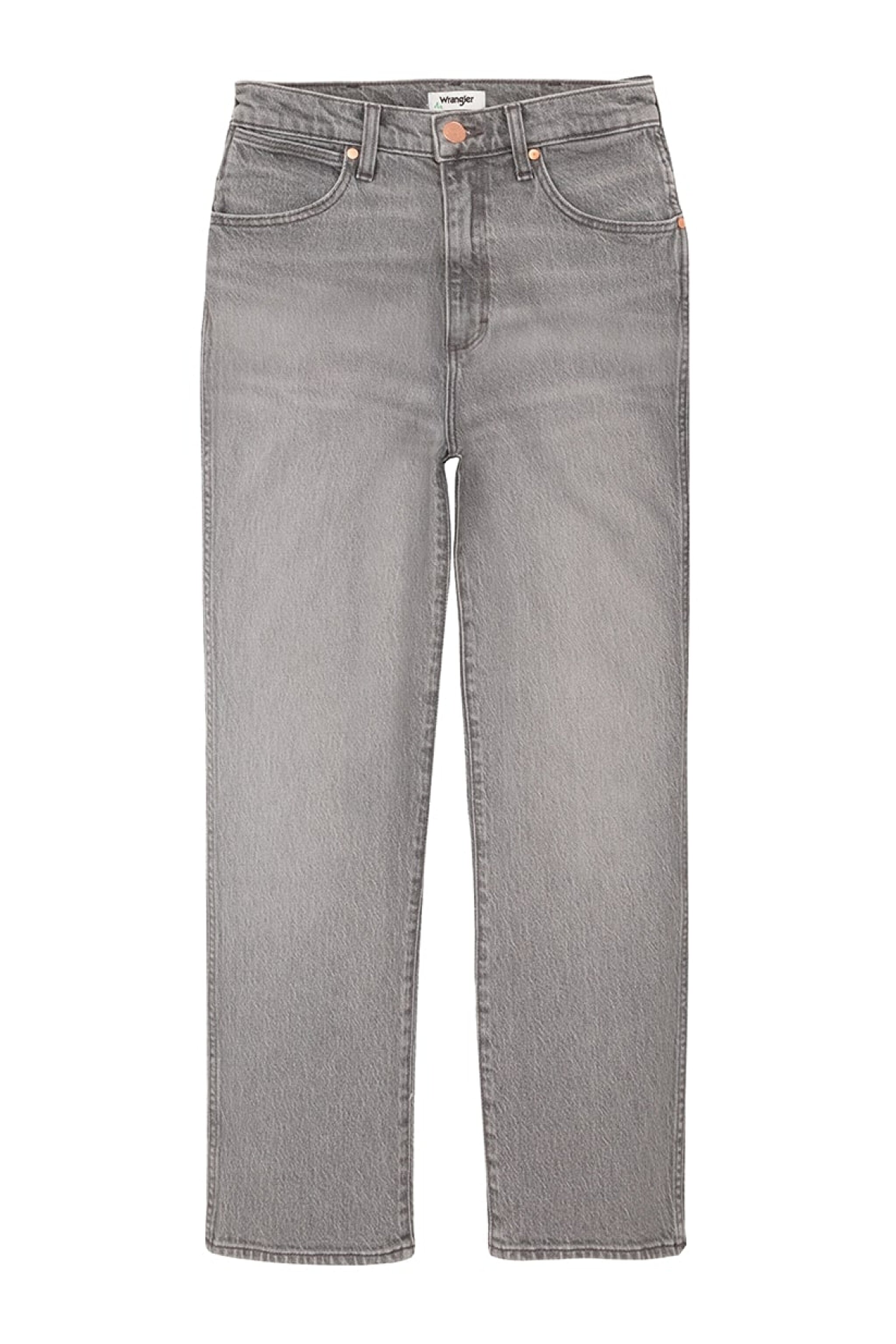 Wild West Straight %100 Pamuk Yüksek Bel Jean Pantolon - Cloud Grey-W2H24146E (görsel 6)
