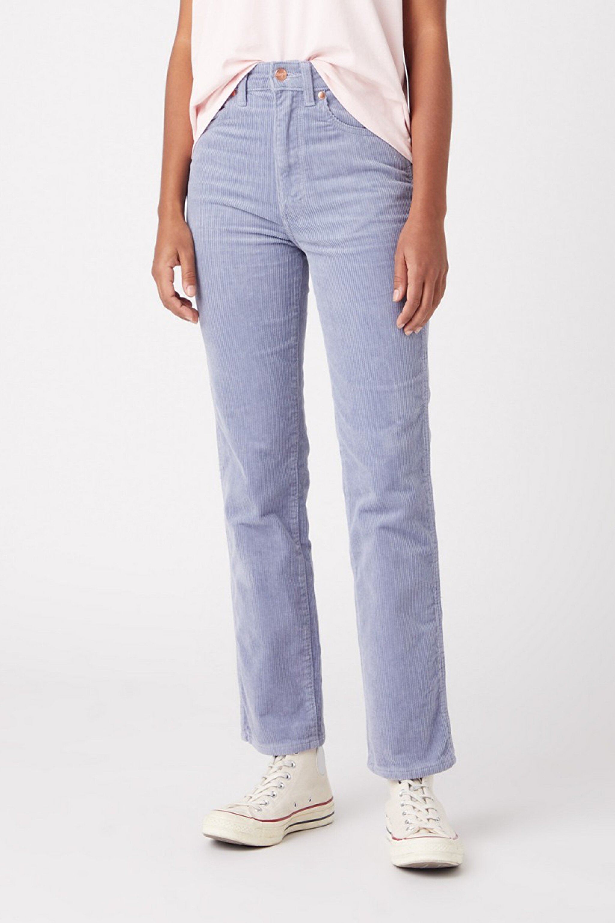 Wild West Fit Yüksek Bel Kadife Lila Esnek Pantolon W2H2A2X4Q