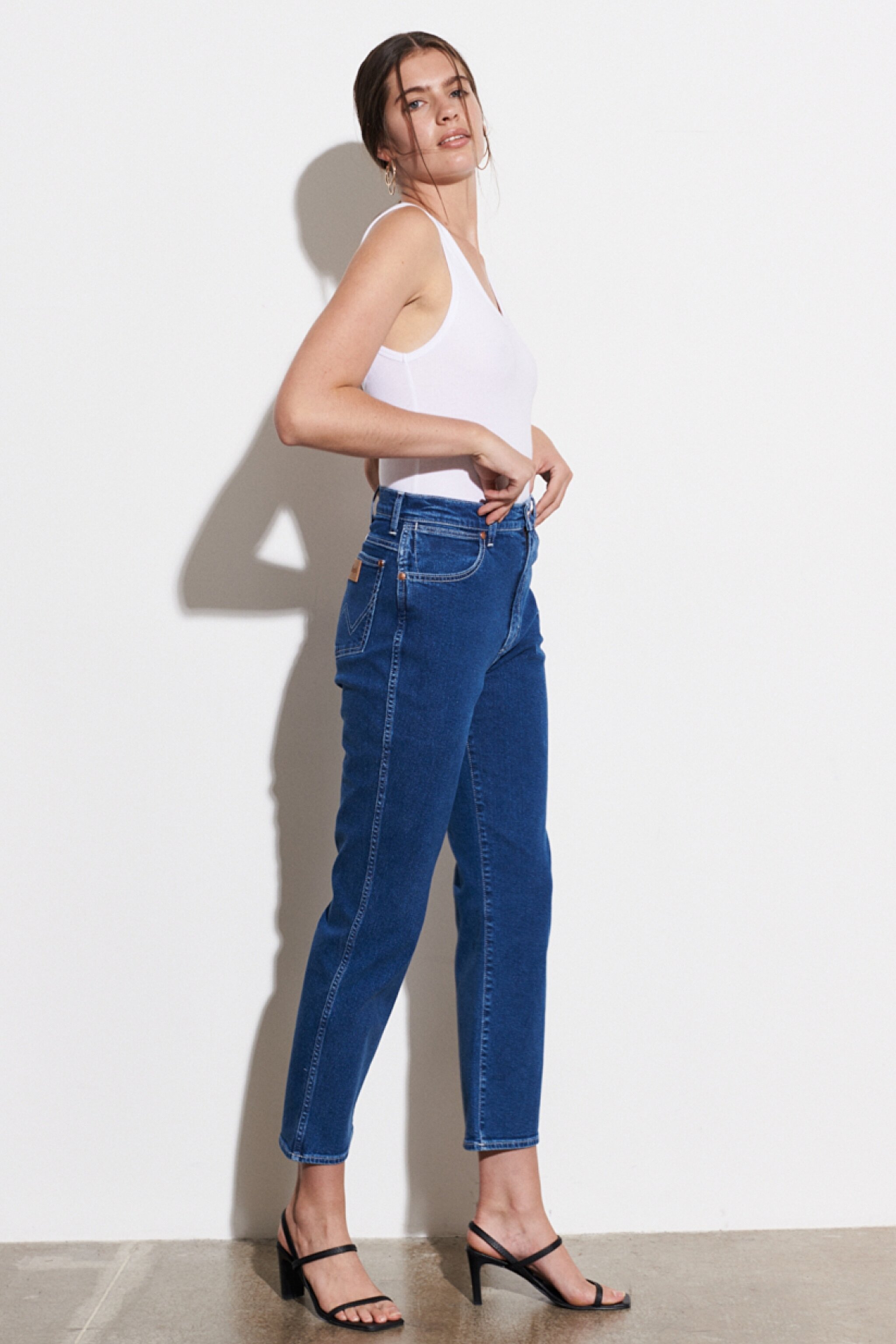 Wild West Fit Yüksek Bel Düz Paça Esnek Jean Kot Pantolon - Blue Dip-W2H2JH43G (görsel 2)