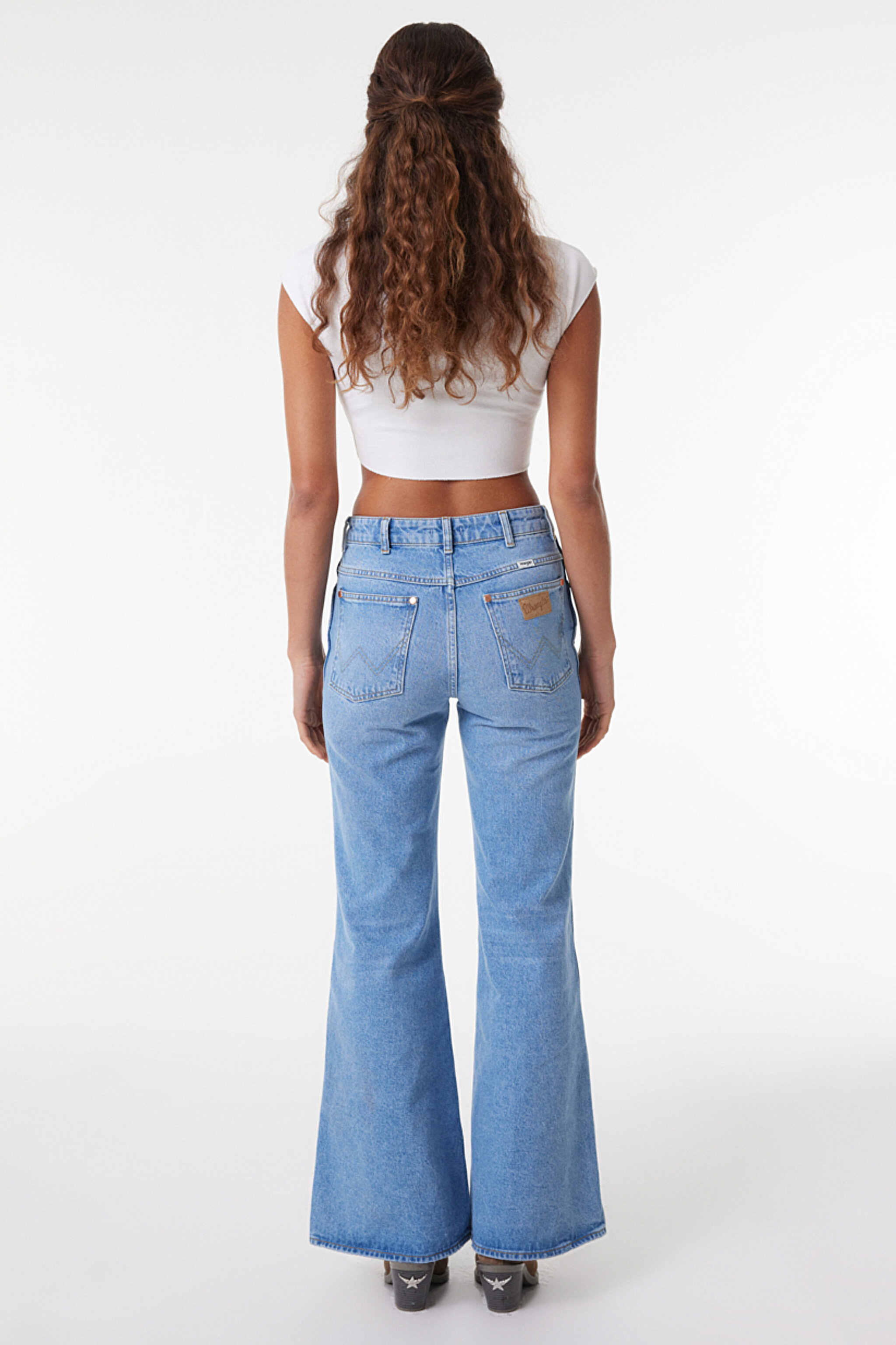 Wanderer Fit Yüksek Bel Geniş Paça Açık Mavi Jean Kot Pantolon - Good Intentions-W2H473216 (görsel 5)