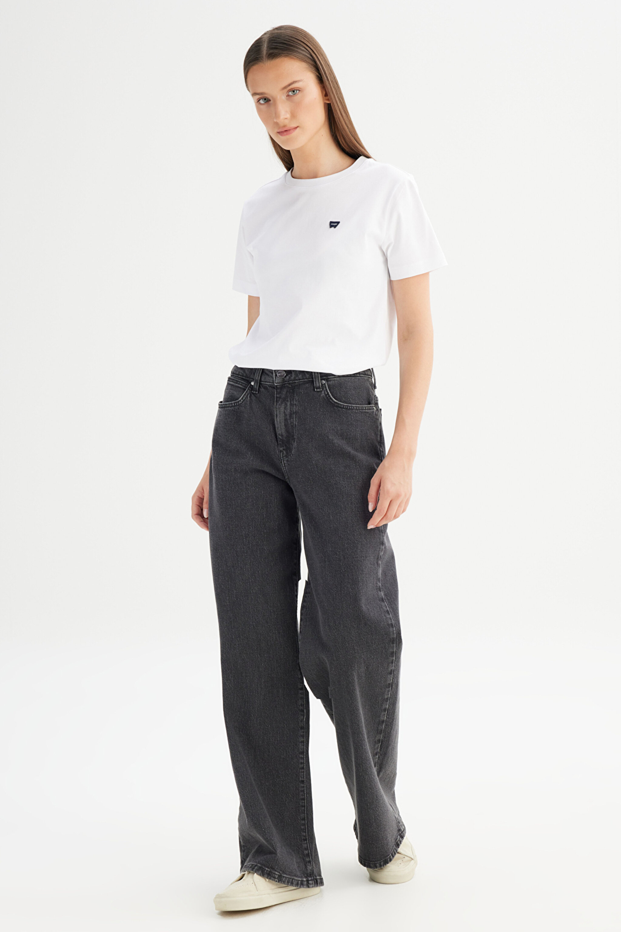 Wide Leg Yüksek Bel Geniş Paça Siyah Esnek Jean Denim Pantolon