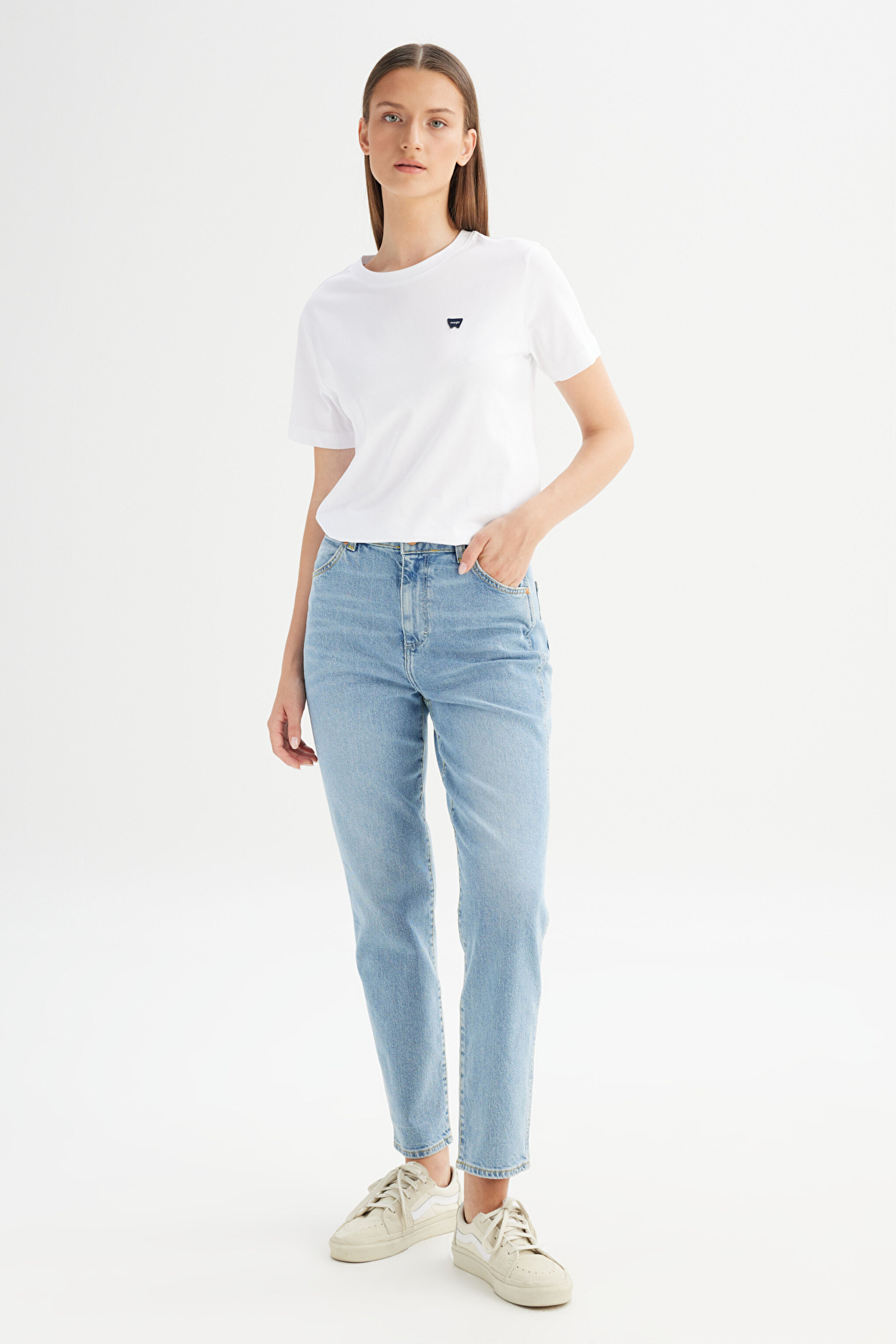 Slim Fit Dar Kesim Yüksek Bel Açık Mavi Esnek Walker Jean Kot Pantolon